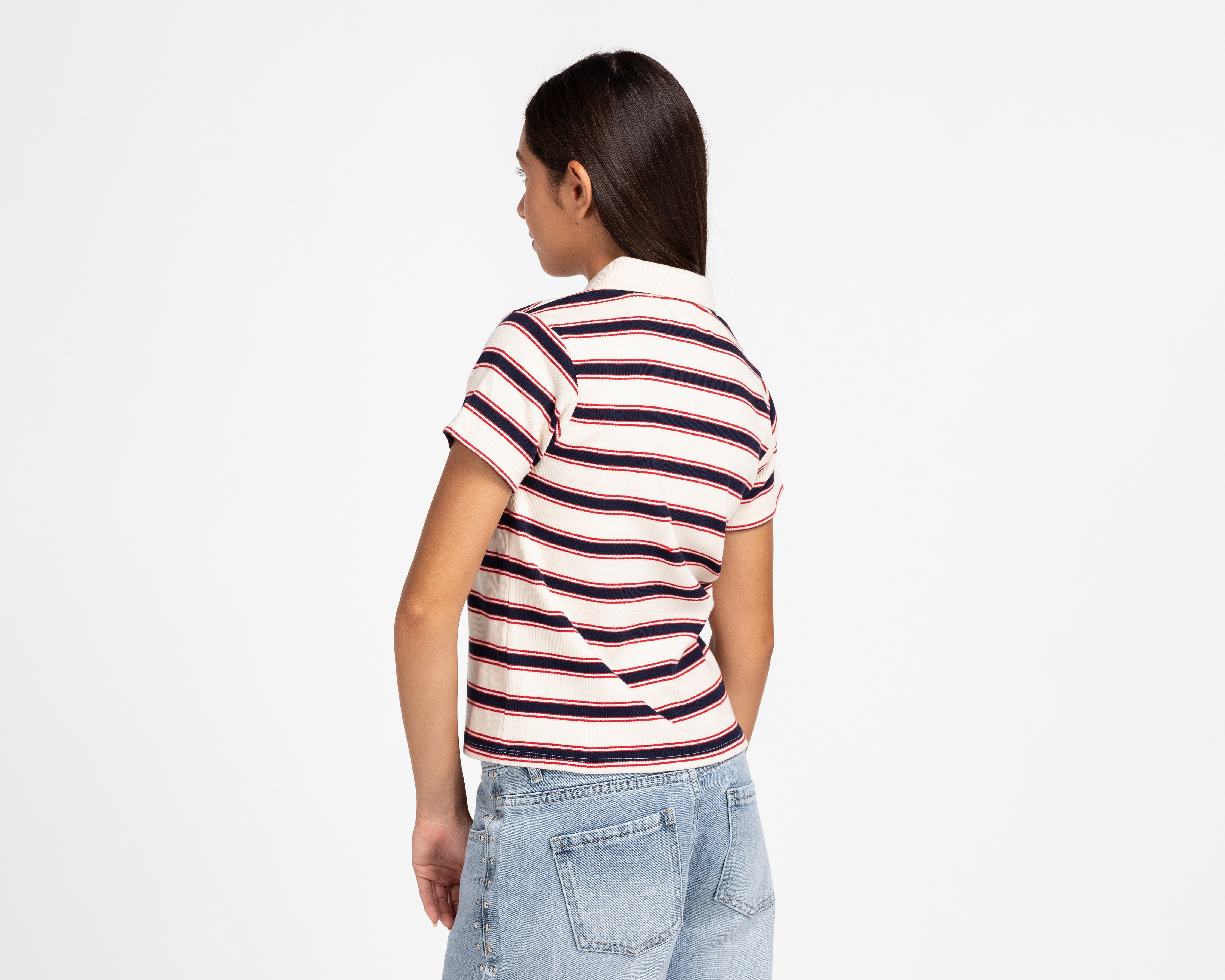 Foto 4 pulgar | Foto 3 | Playera Polo Refill Beige Juvenil