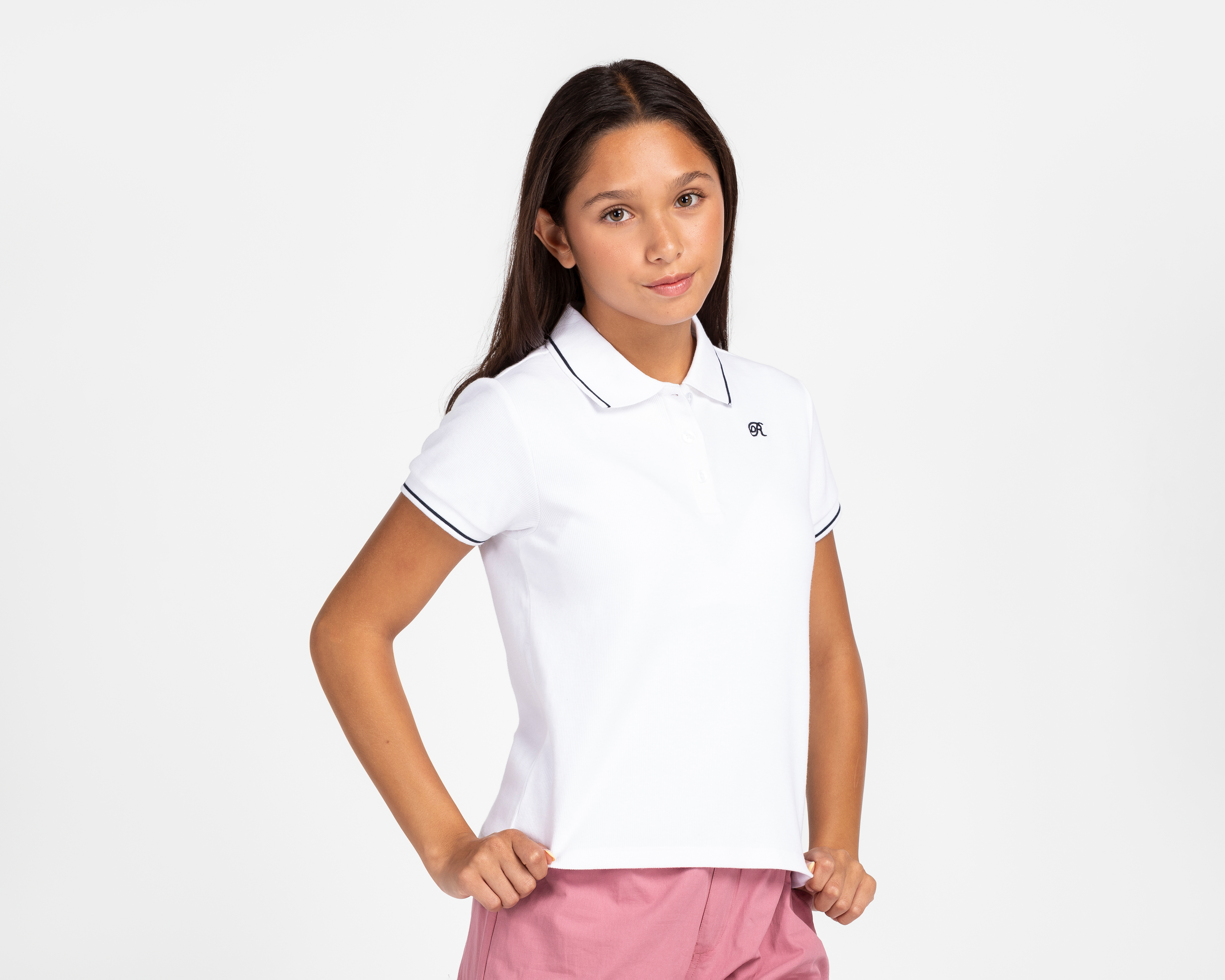 Playera Polo Refill Blanca Juvenil
