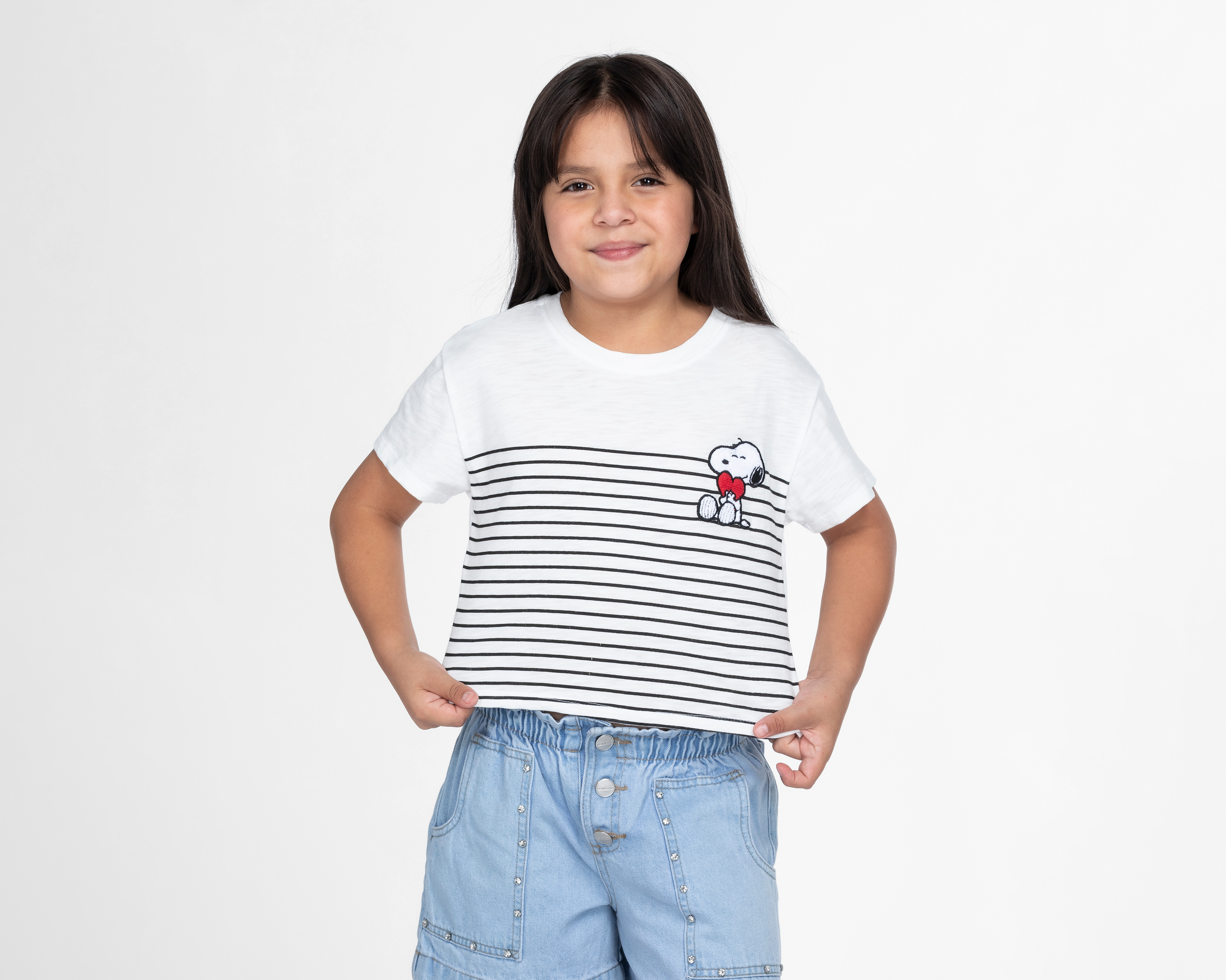 Playera Peanuts Manga Corta Estampada para Niña