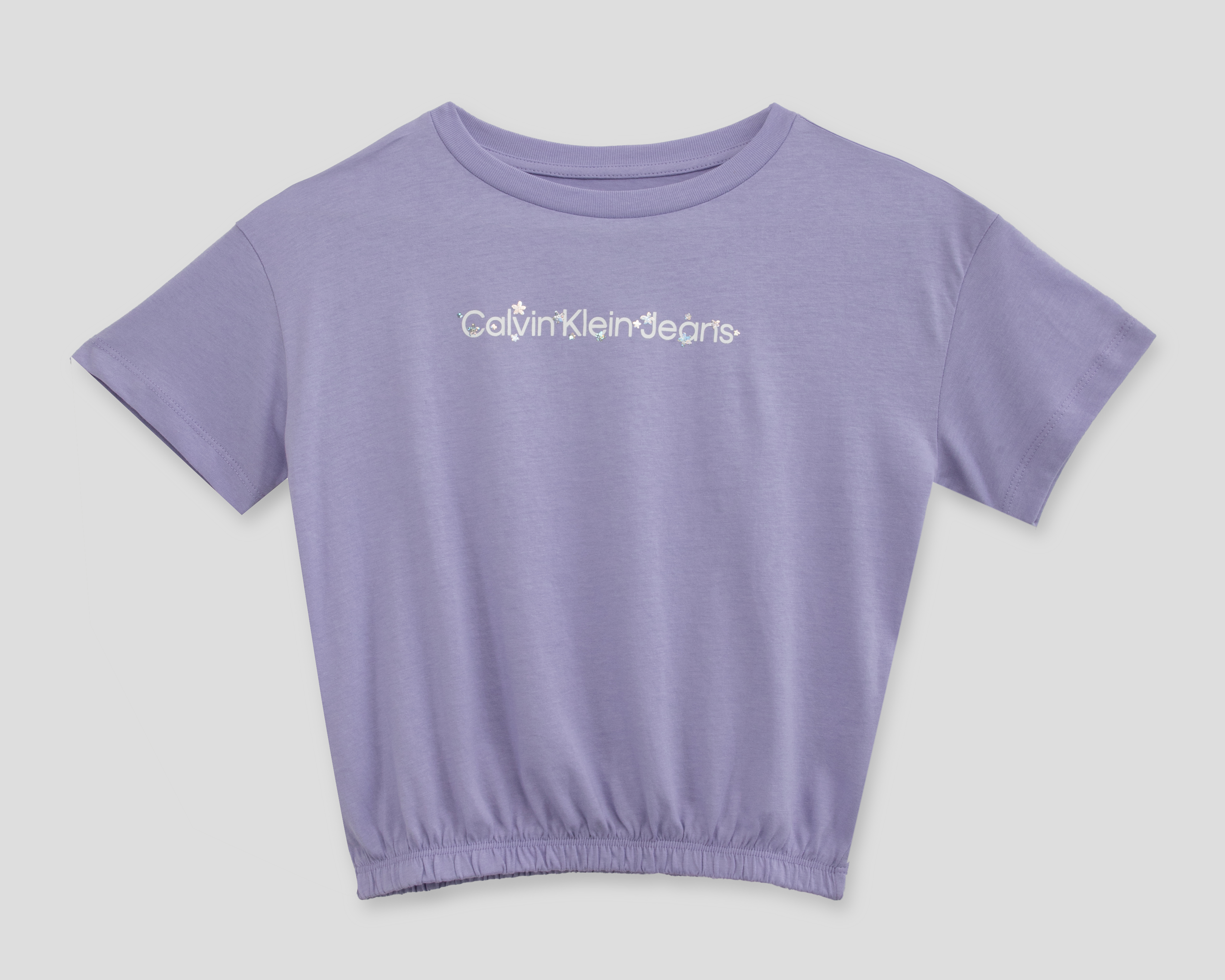 Crop Top de Cuello Redondo Lila Calvin Klein para Niña