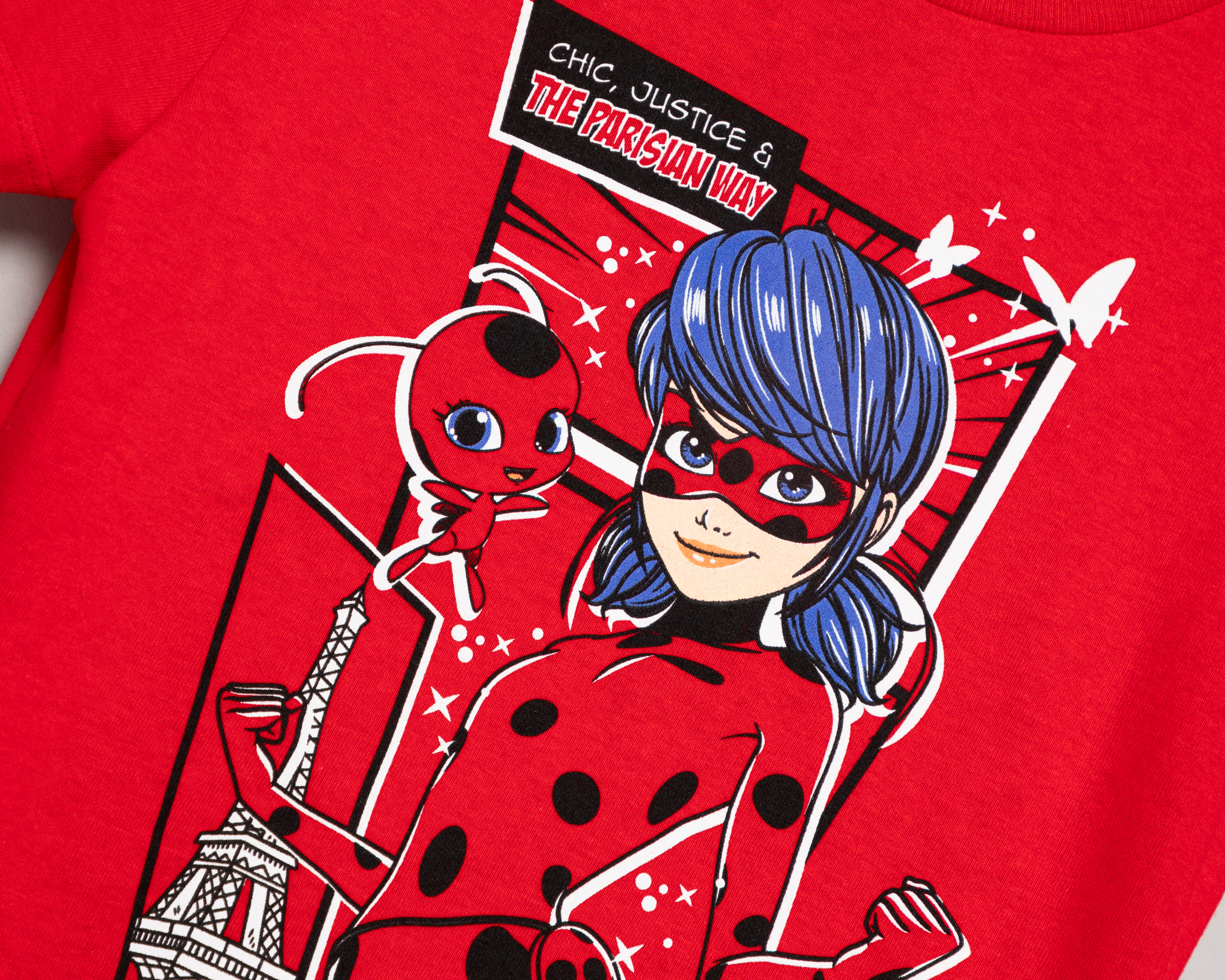 Foto 4 pulgar | Foto 3 | Playera de Cuello Redondo Roja Ladybug para Niña