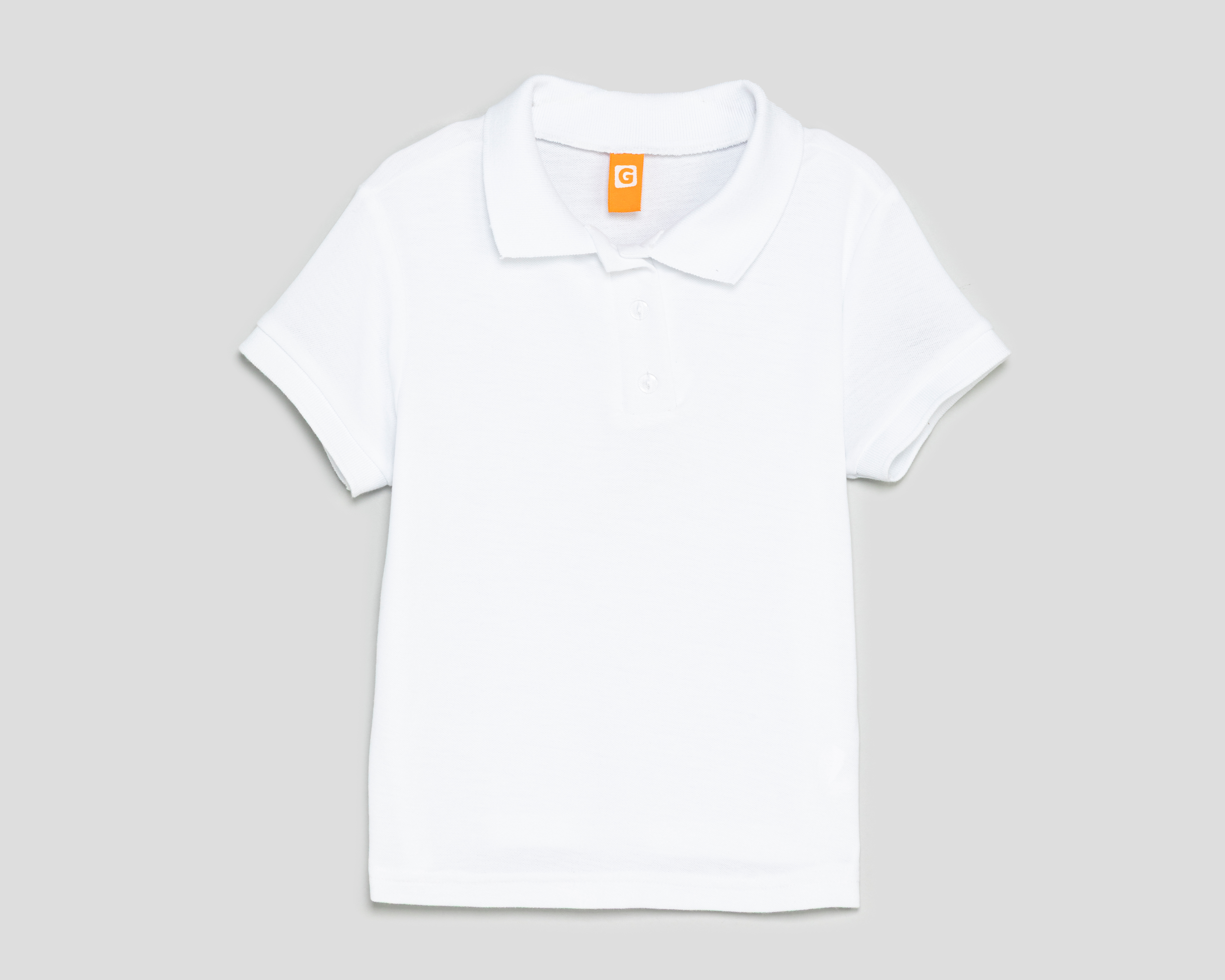 Foto 2 pulgar | Foto 1 | Playera Polo Grafito Blanca para Niña