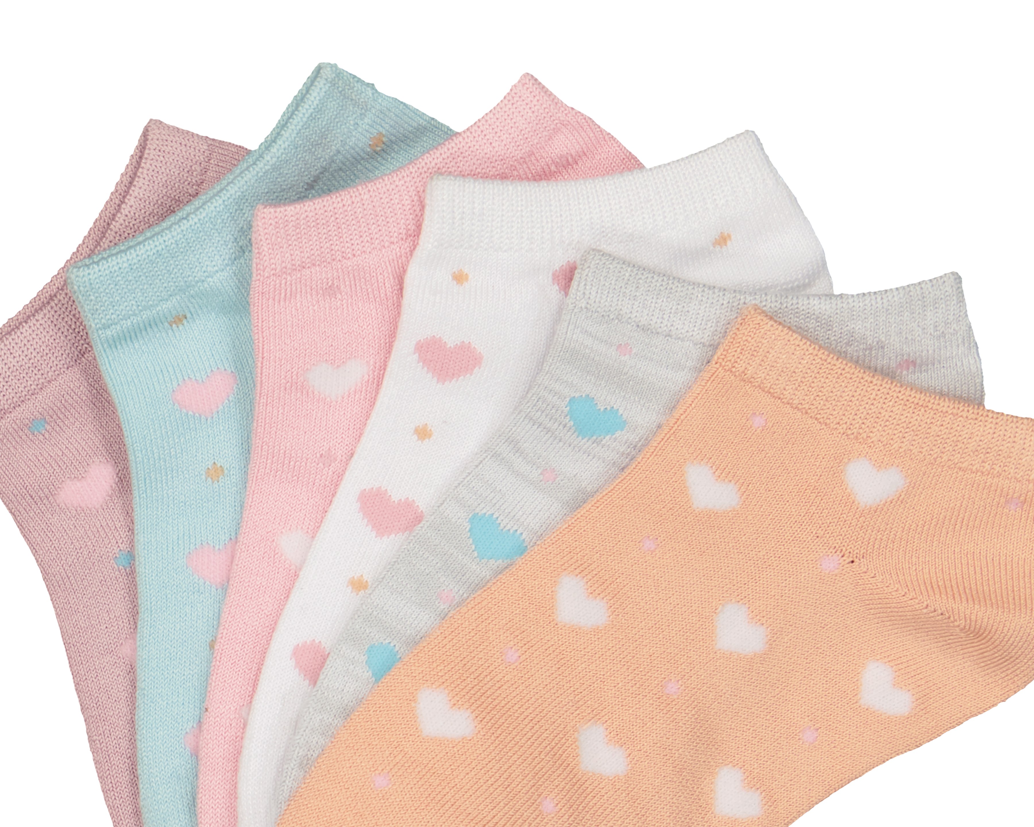 Foto 3 pulgar | Foto 2 | Calcetas Cortas Girls Attitude para Niña 6 Pares