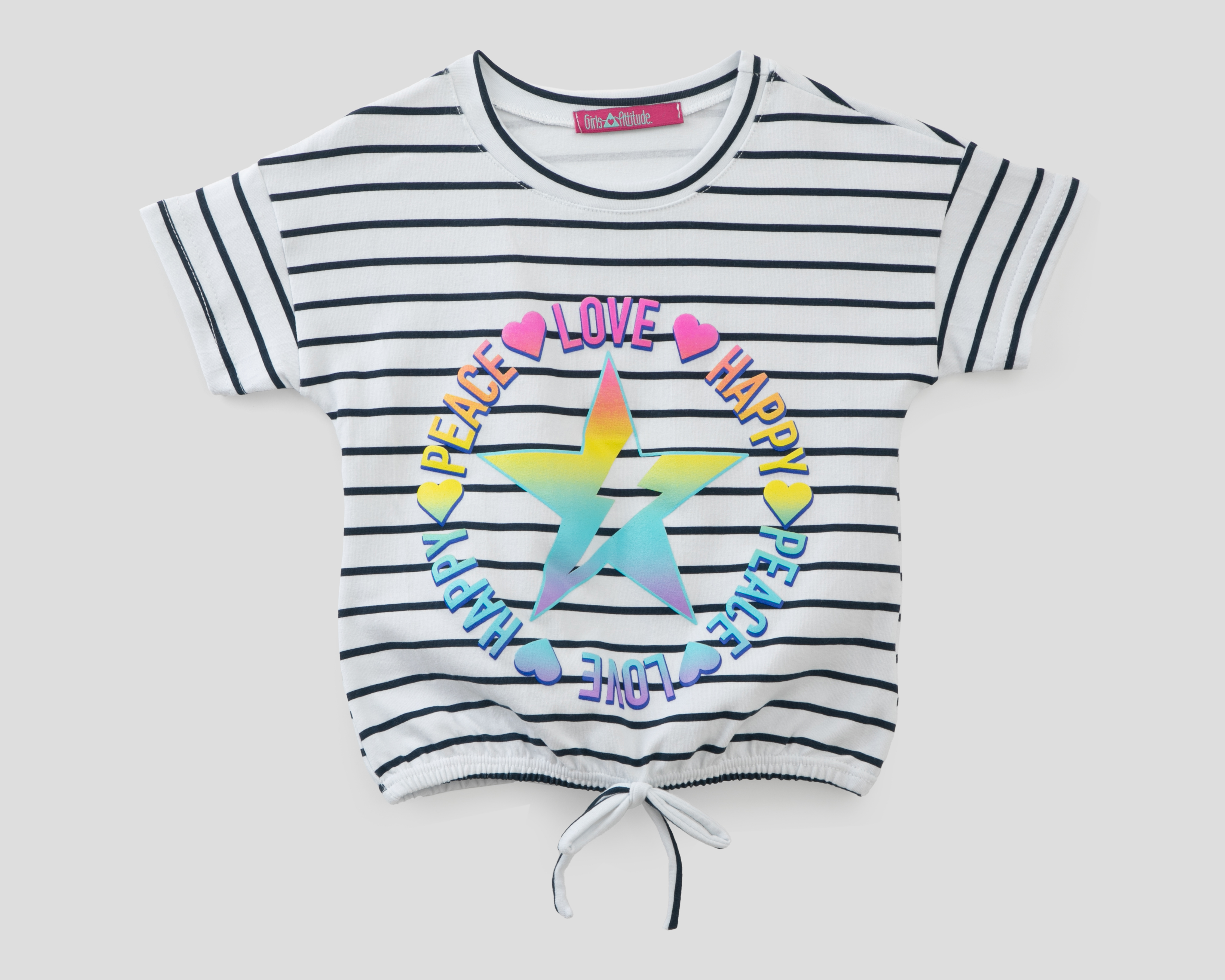 Foto 2 pulgar | Foto 1 | Playera Cuello Redondo Multicolor Girls Attitude para Niña