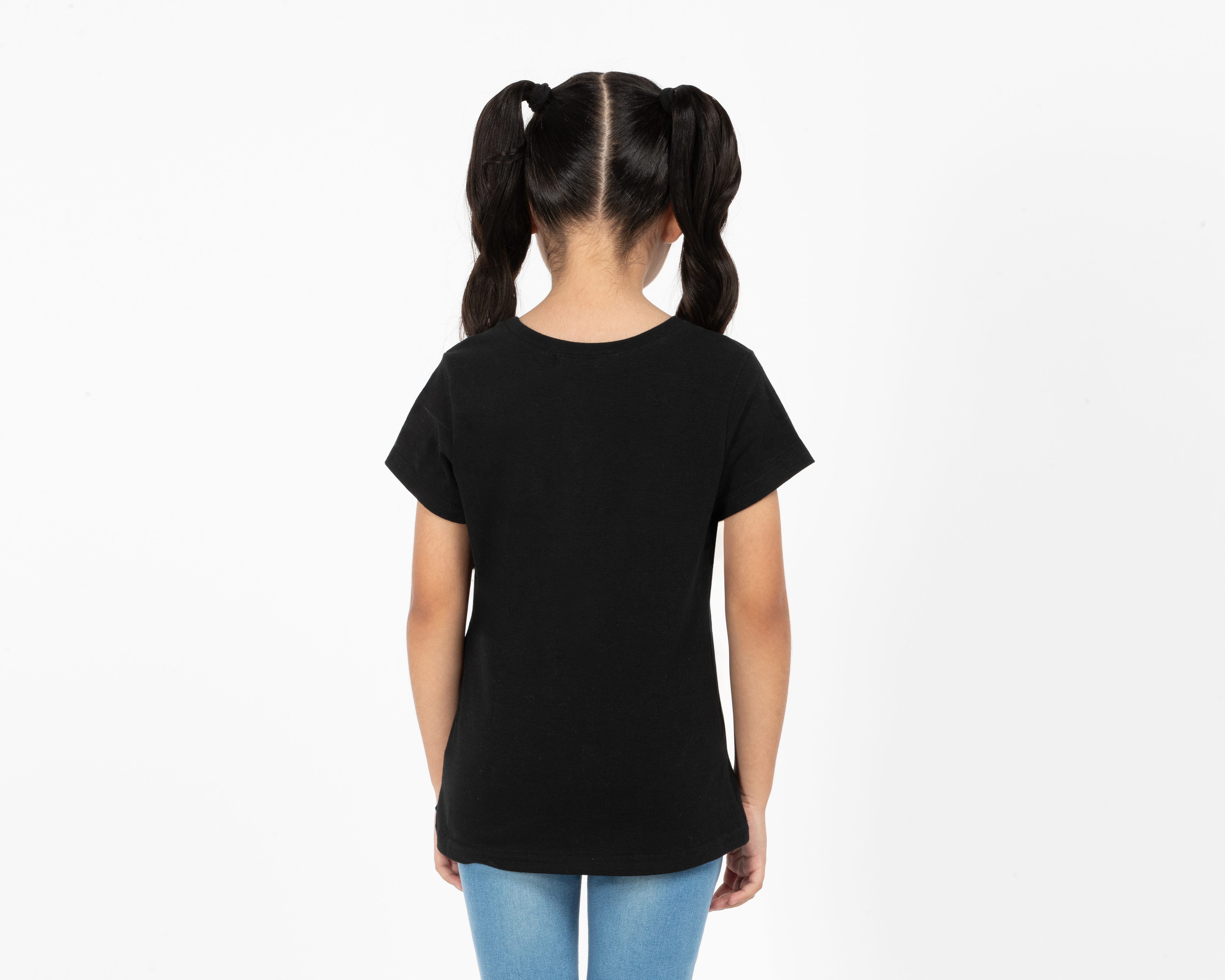 Foto 4 pulgar | Foto 3 | Playera Cuello Redondo Negra Girls Attitude para Niña