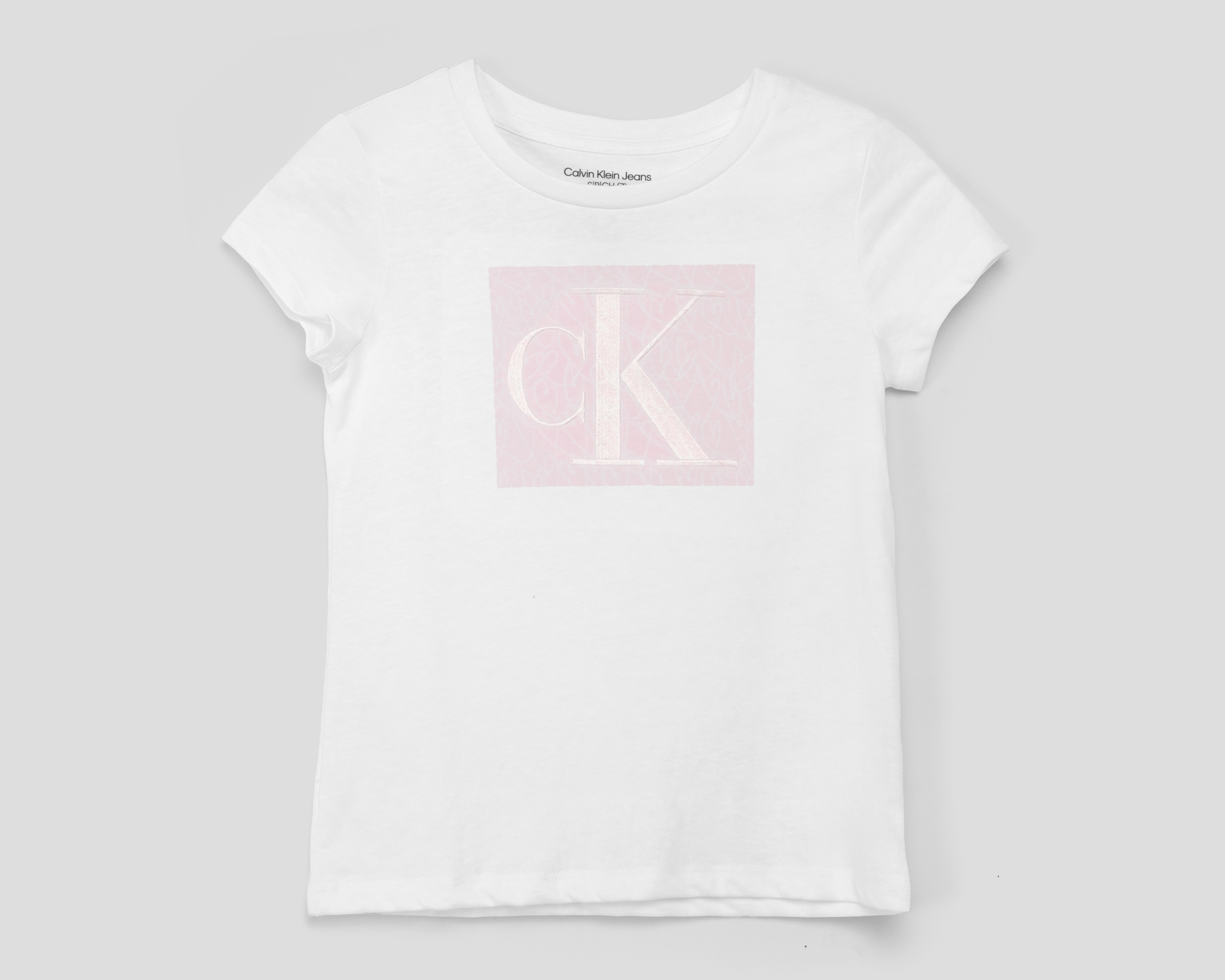 Playera de Cuello Redondo Blanca Calvin Klein para Niña