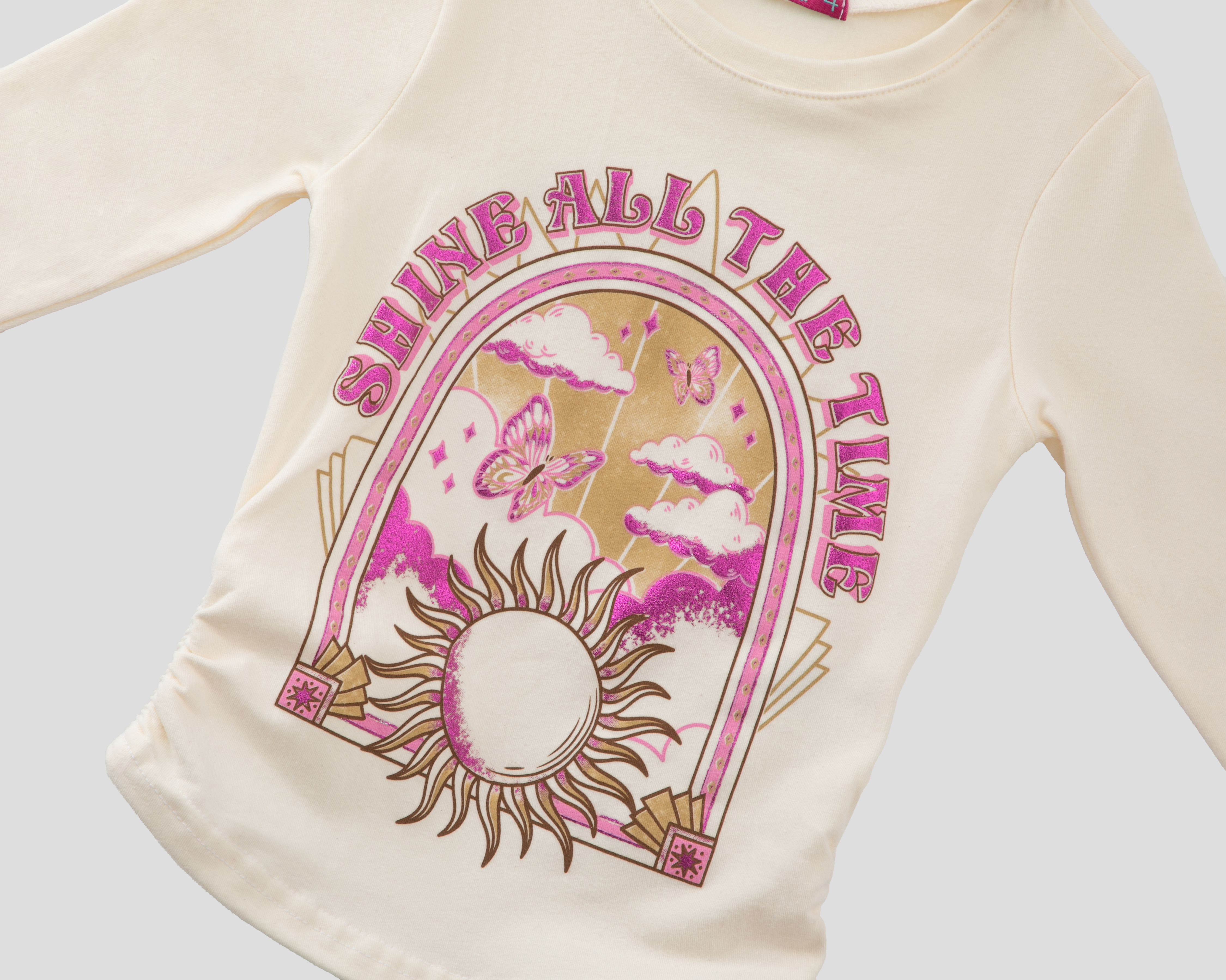 Foto 4 pulgar | Foto 3 | Playera Manga Larga Beige Girls Attitude para Niña