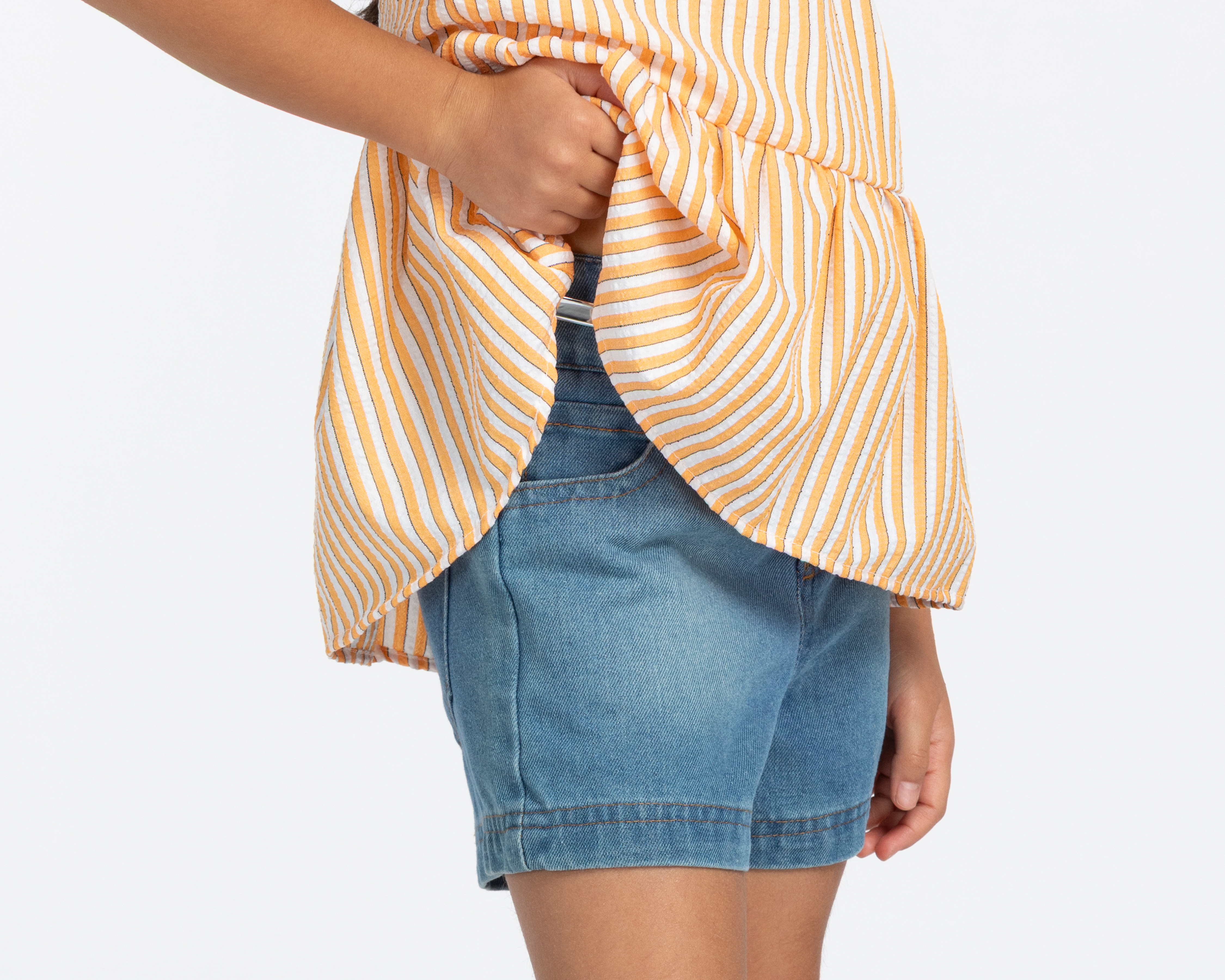 Foto 5 pulgar | Foto 4 | Blusa y Short con Cinturón Telitas para Niña