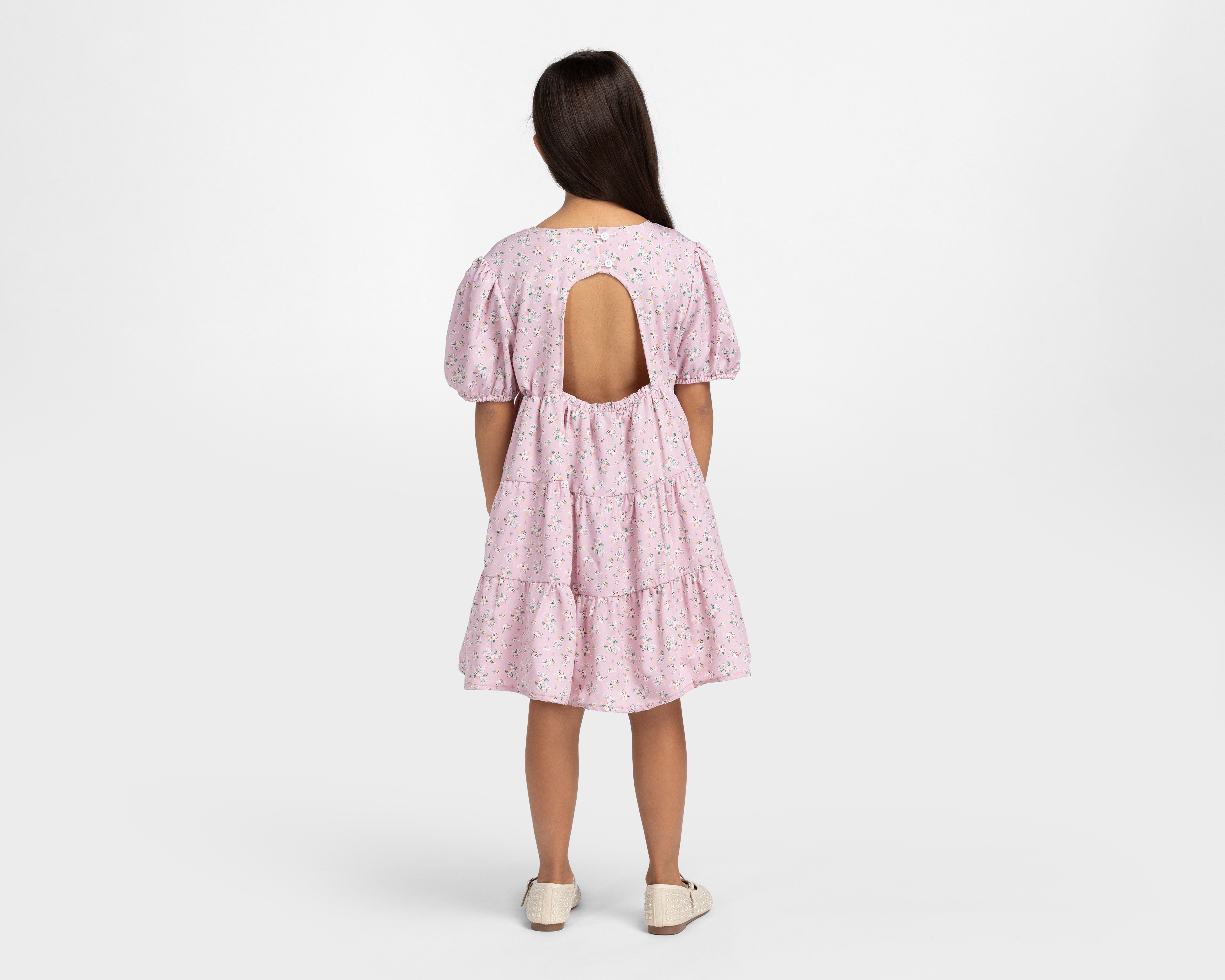 Foto 4 pulgar | Foto 3 | Vestido Rosa Telitas para Niña