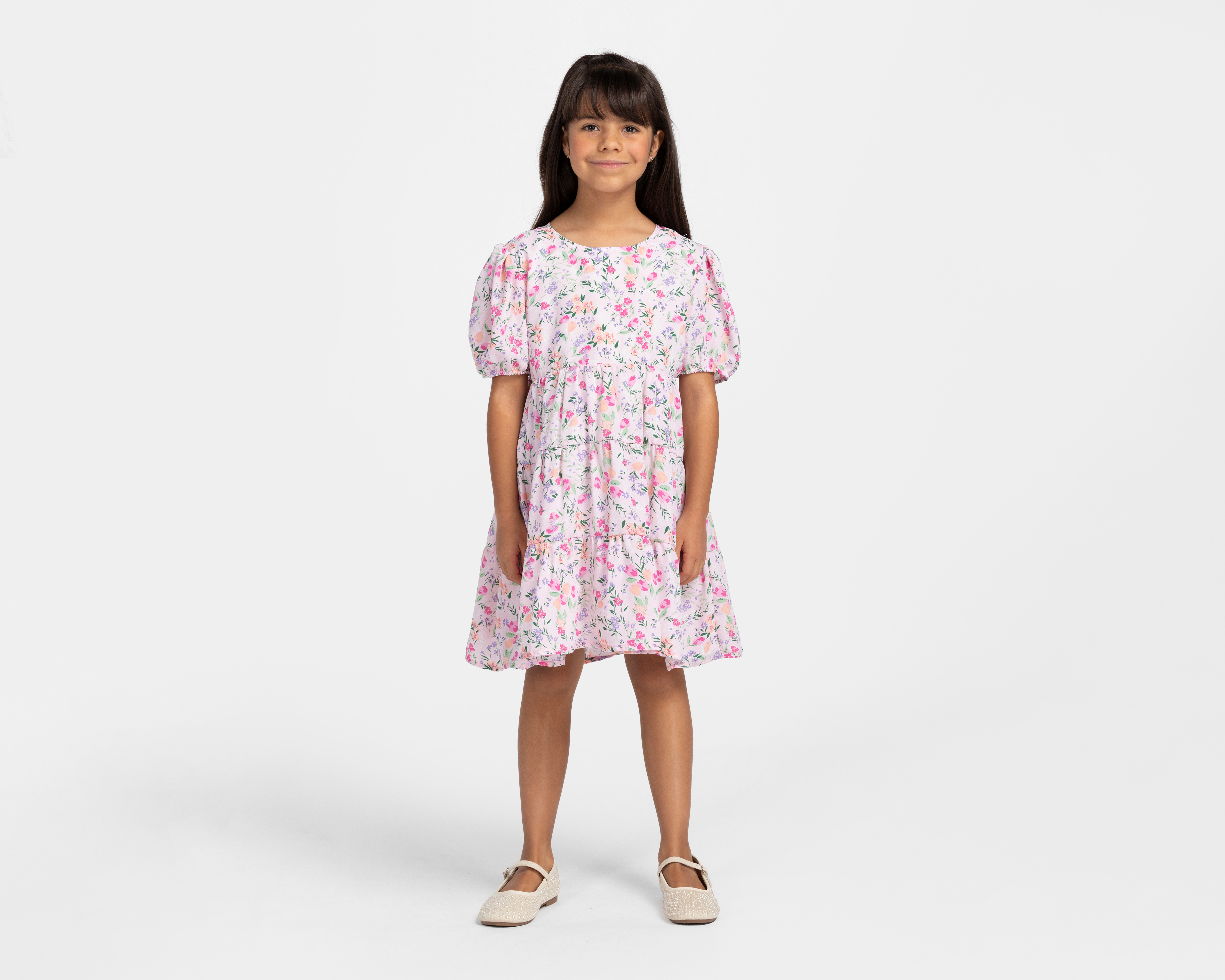 Foto 2 pulgar | Foto 1 | Vestido Rosa Telitas para Niña