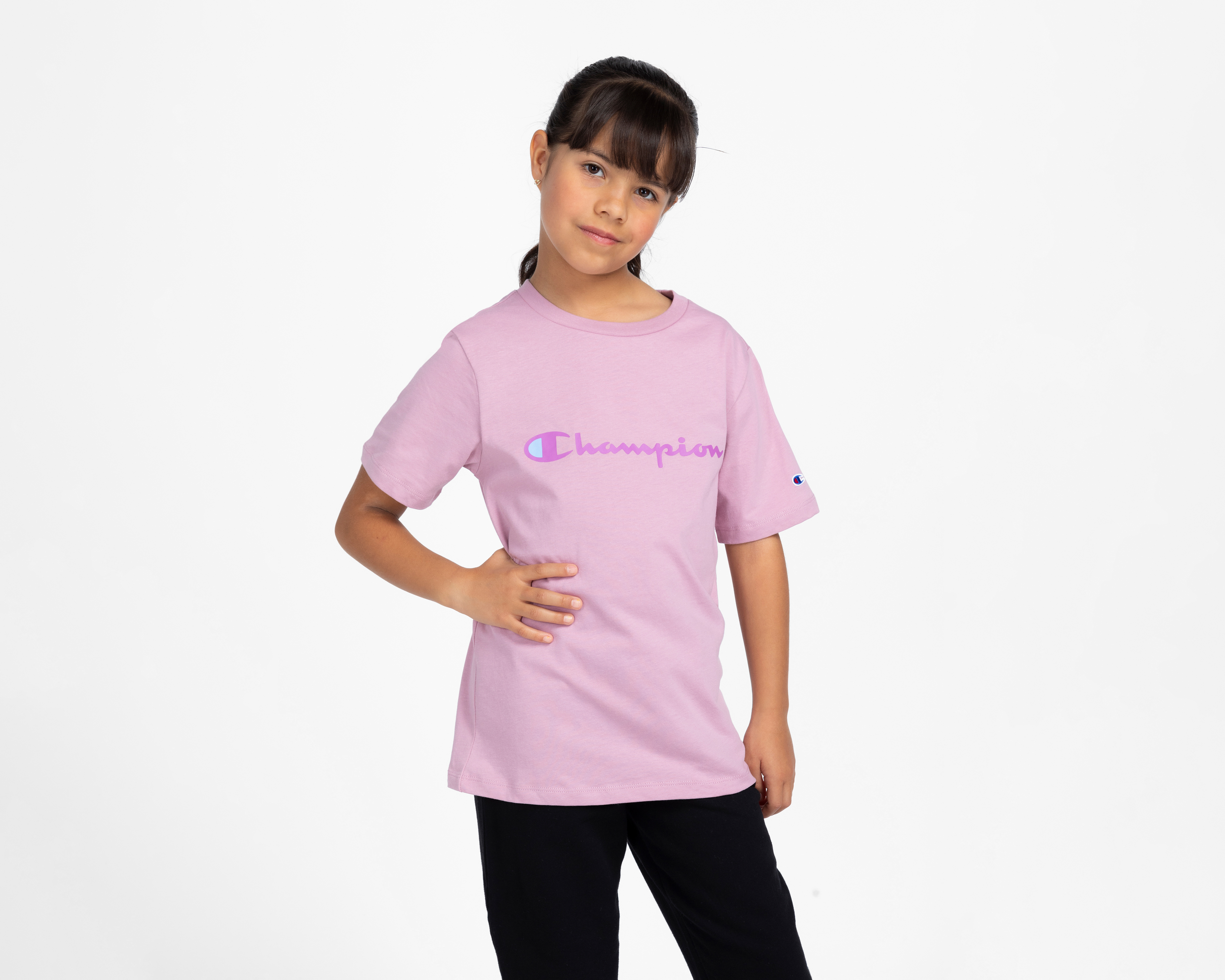 Playera de Cuello Redondo Rosa Champion para Niña