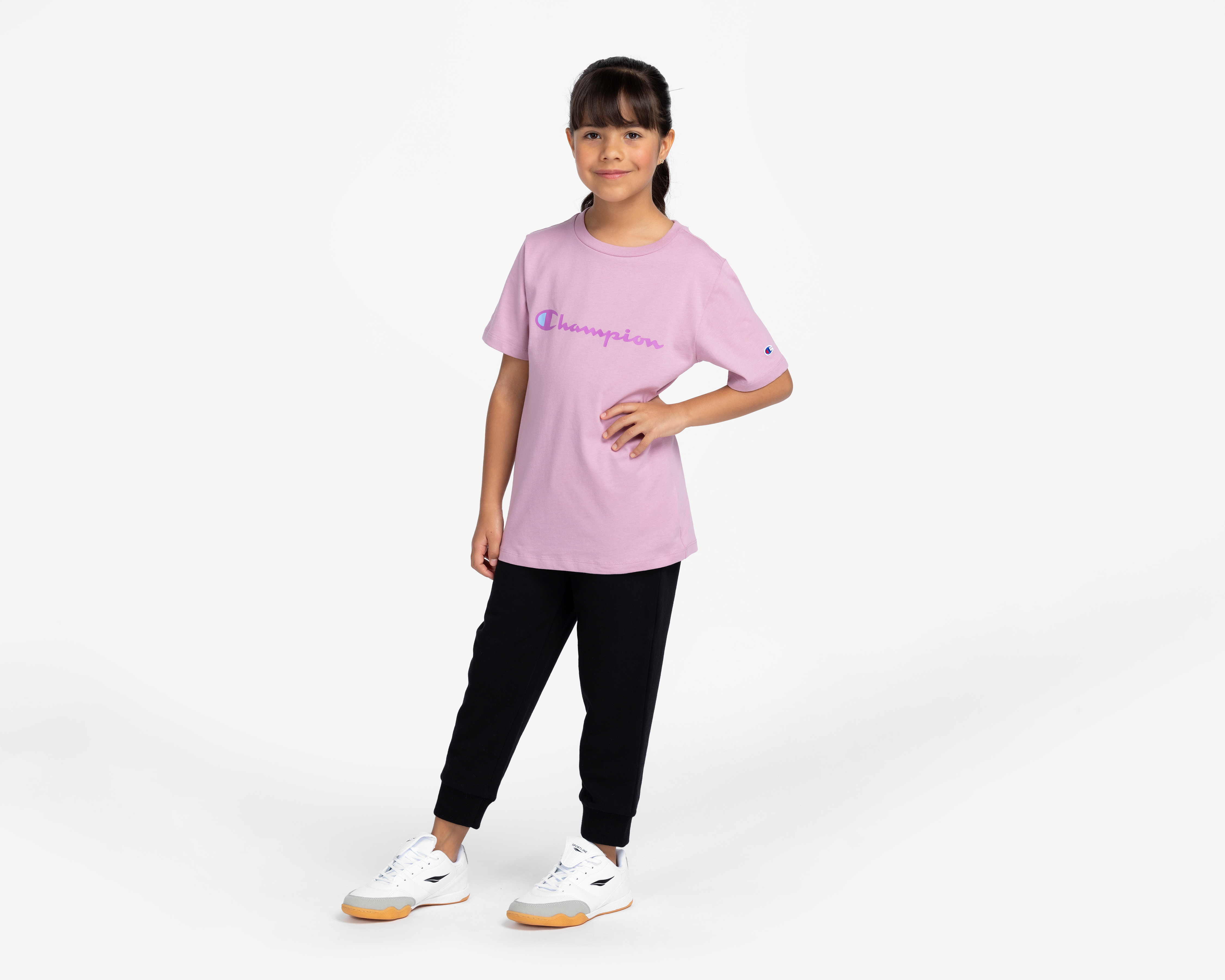 Foto 3 pulgar | Foto 2 | Playera de Cuello Redondo Rosa Champion para Niña