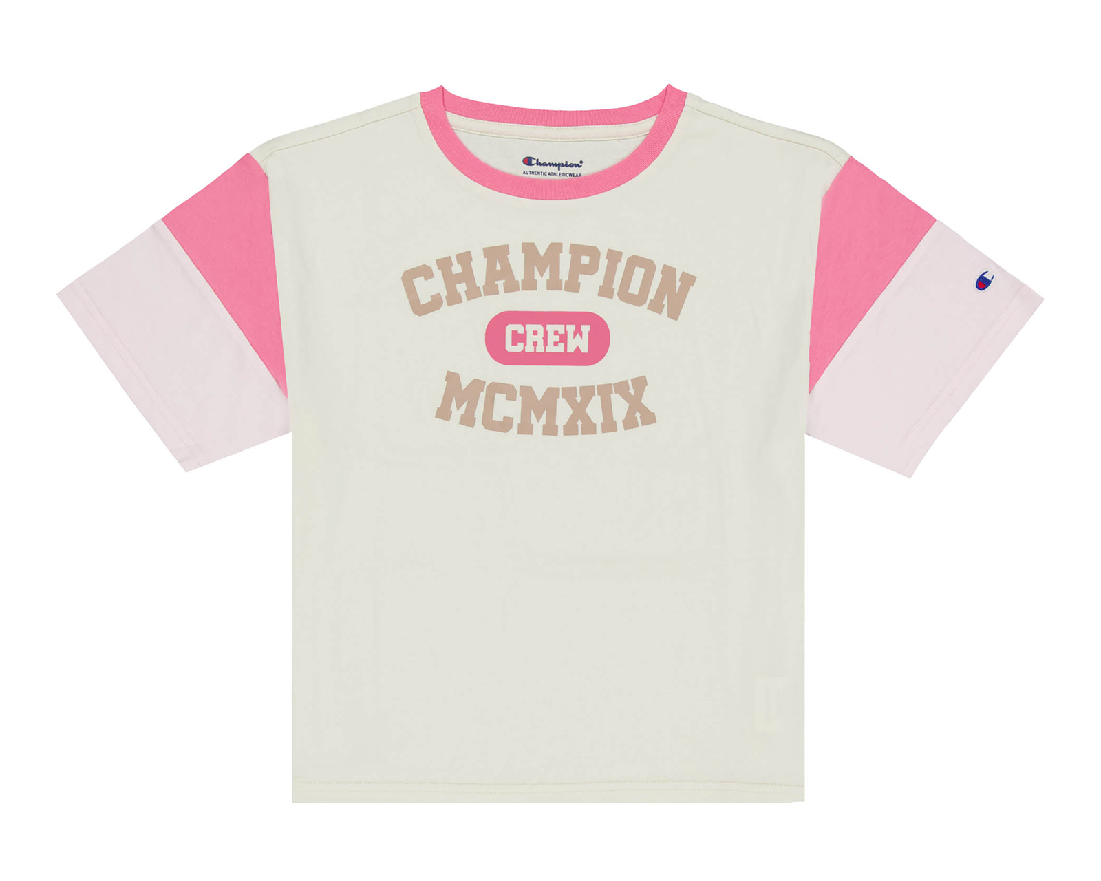 Foto 2 pulgar | Foto 1 | Playera de Cuello Redondo Beige Champion para Niña