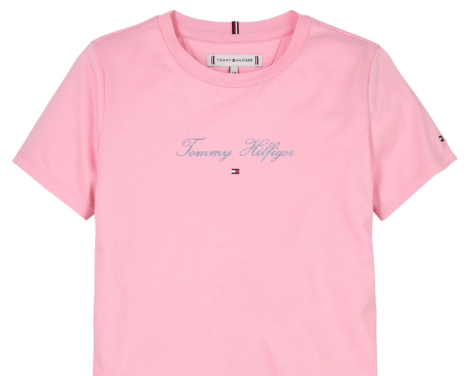 Foto 3 pulgar | Foto 2 | Playera de Cuello Redondo Rosa Tommy Hilfiger para Niña