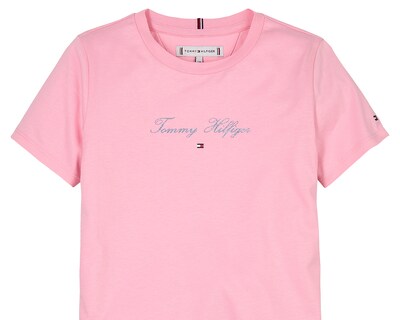 Foto 2 | Foto 2 | Playera de Cuello Redondo Rosa Tommy Hilfiger para Niña