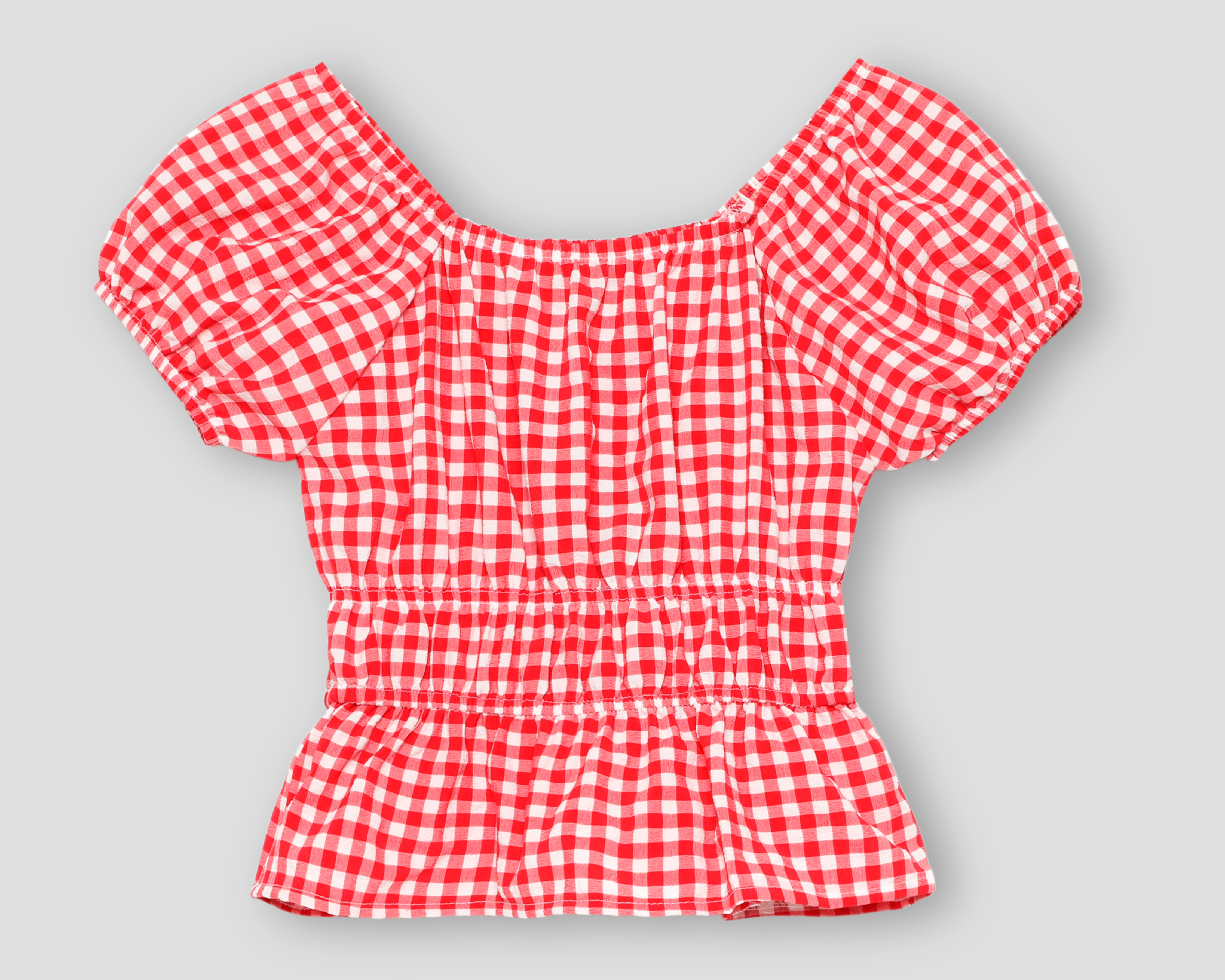 Foto 2 pulgar | Foto 1 | Blusa de Cuello Cuadrado Roja Girls Attitude para Niña