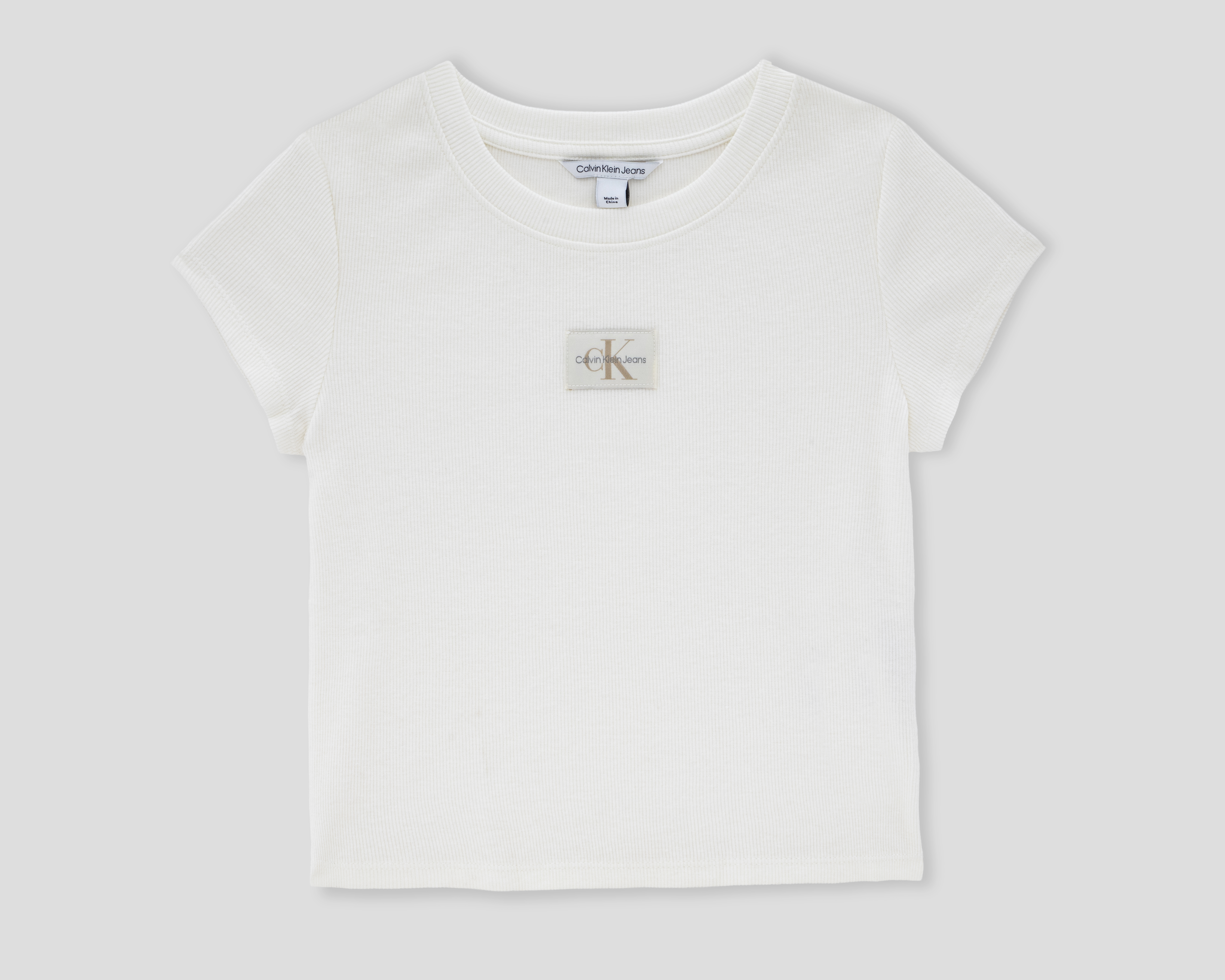 Foto 1 | Foto 1 | Playera Cuello Redondo Blanca Calvin Klein para Niña