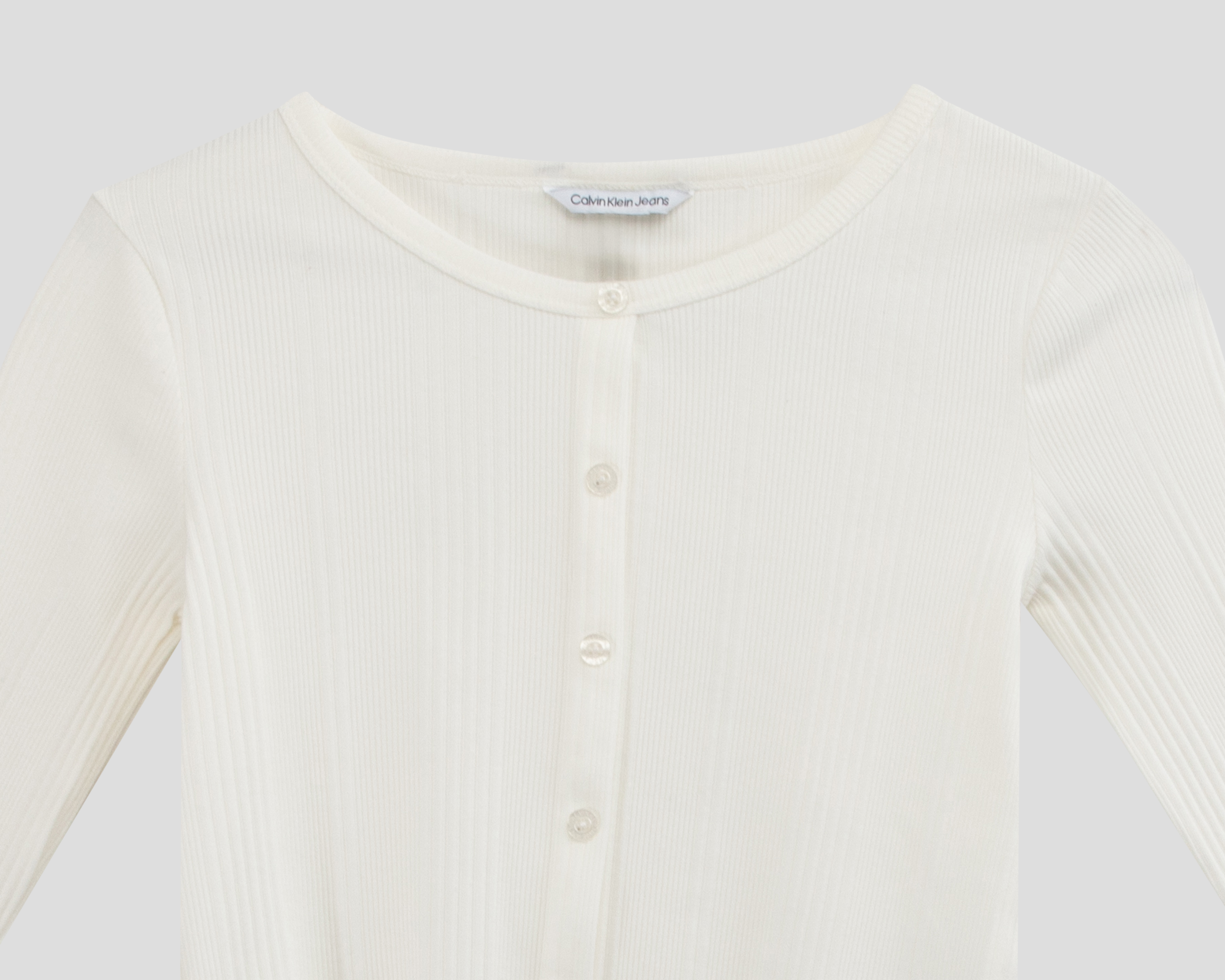 Foto 4 pulgar | Foto 3 | Playera de Manga Larga Blanca Calvin Klein para Niña