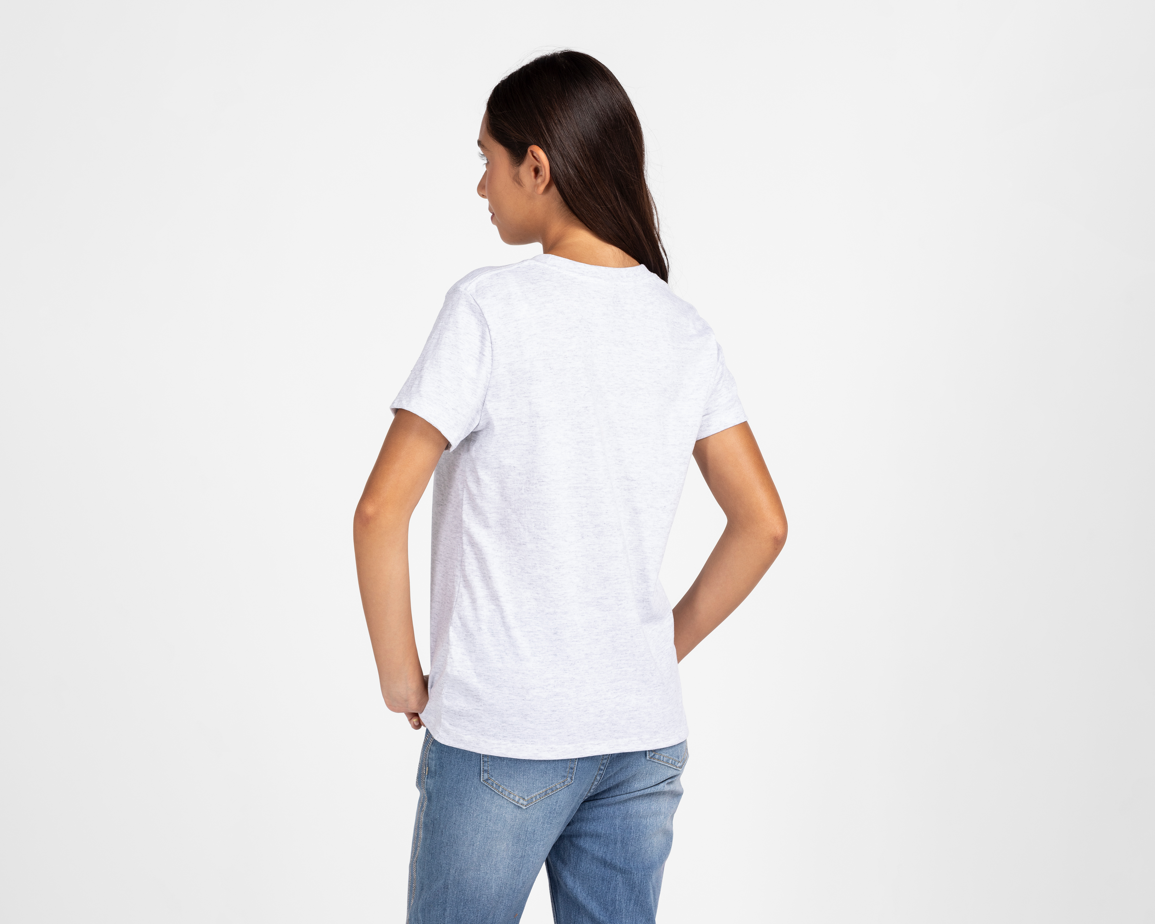 Foto 4 pulgar | Foto 3 | Playera de Cuello Redondo Gris Action Gear para Niña
