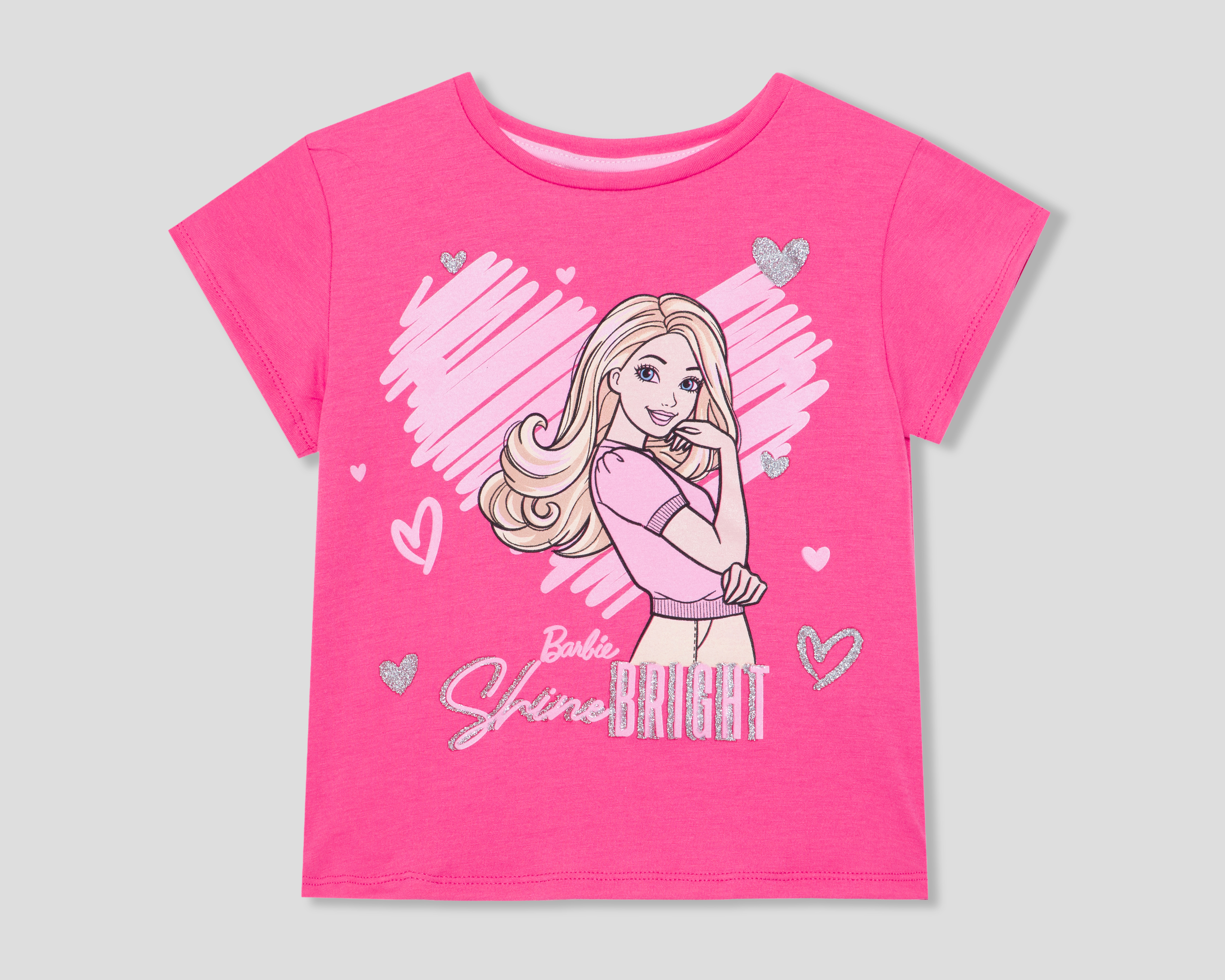 Playera de Cuello Redondo Rosa Barbie para Niña