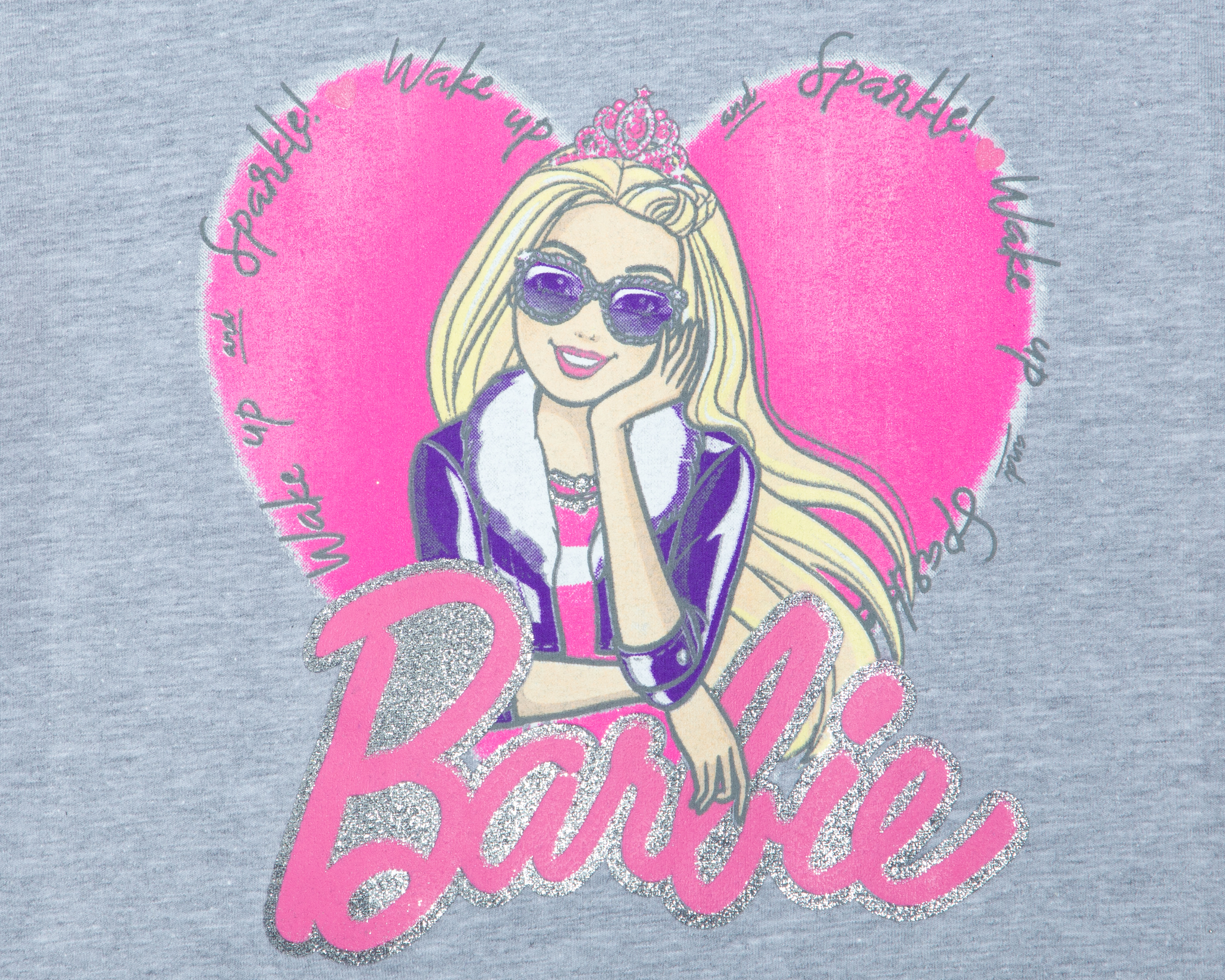 Foto 4 pulgar | Foto 3 | Playera de Cuello Redondo Gris Barbie para Niña