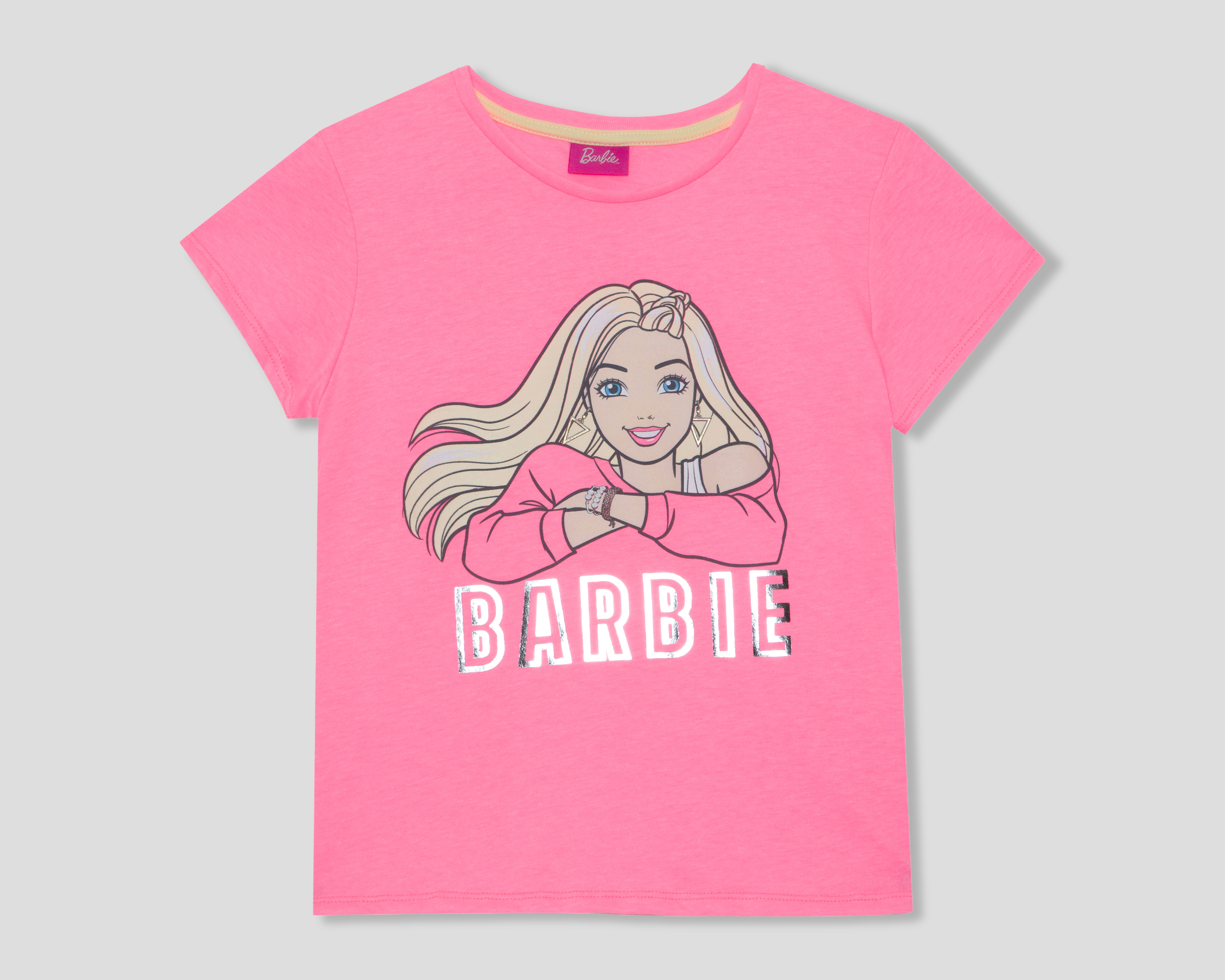 Playera de Cuello Redondo Rosa Barbie para Niña