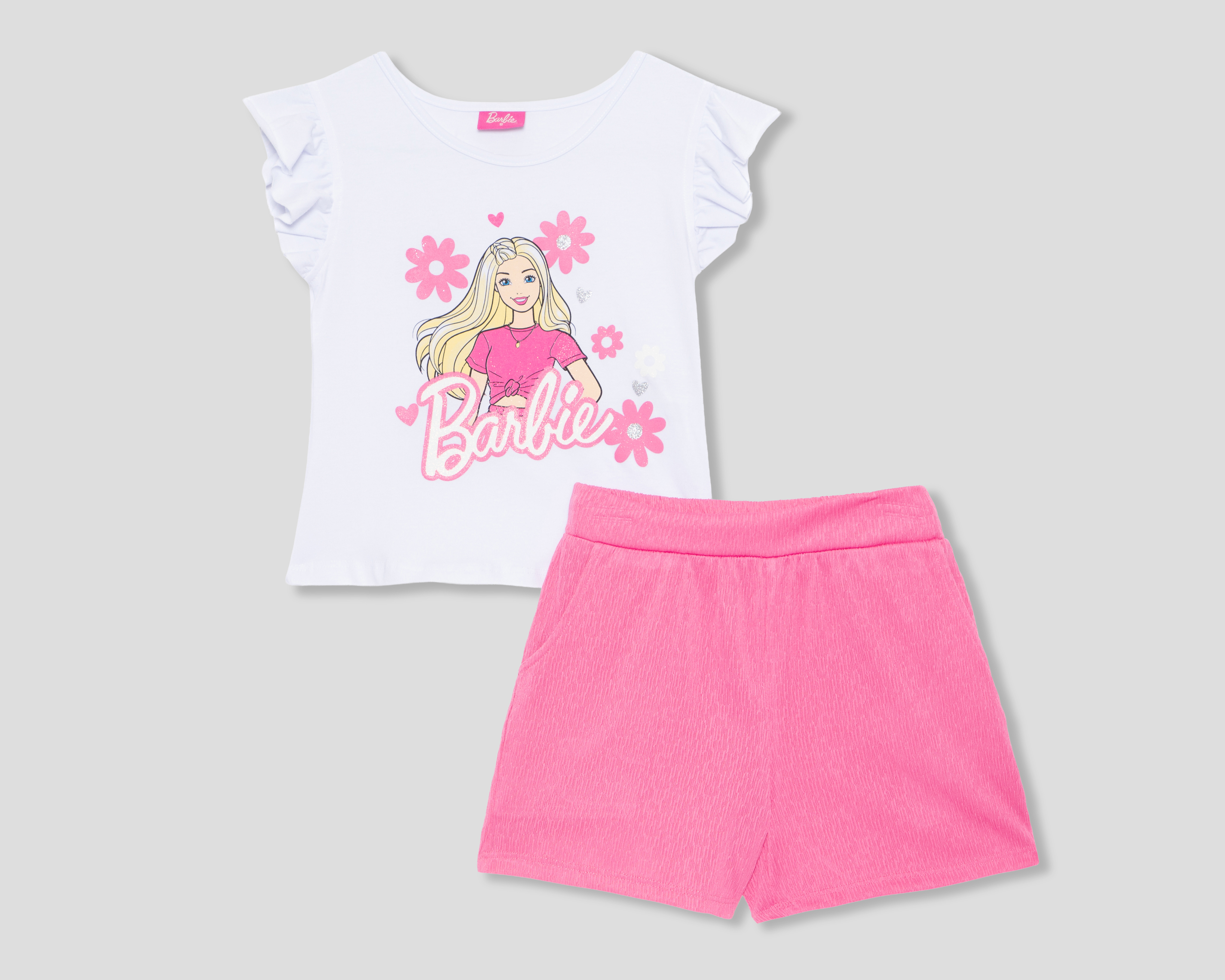 Foto 2 pulgar | Foto 1 | Playera y Short Barbie para Niña