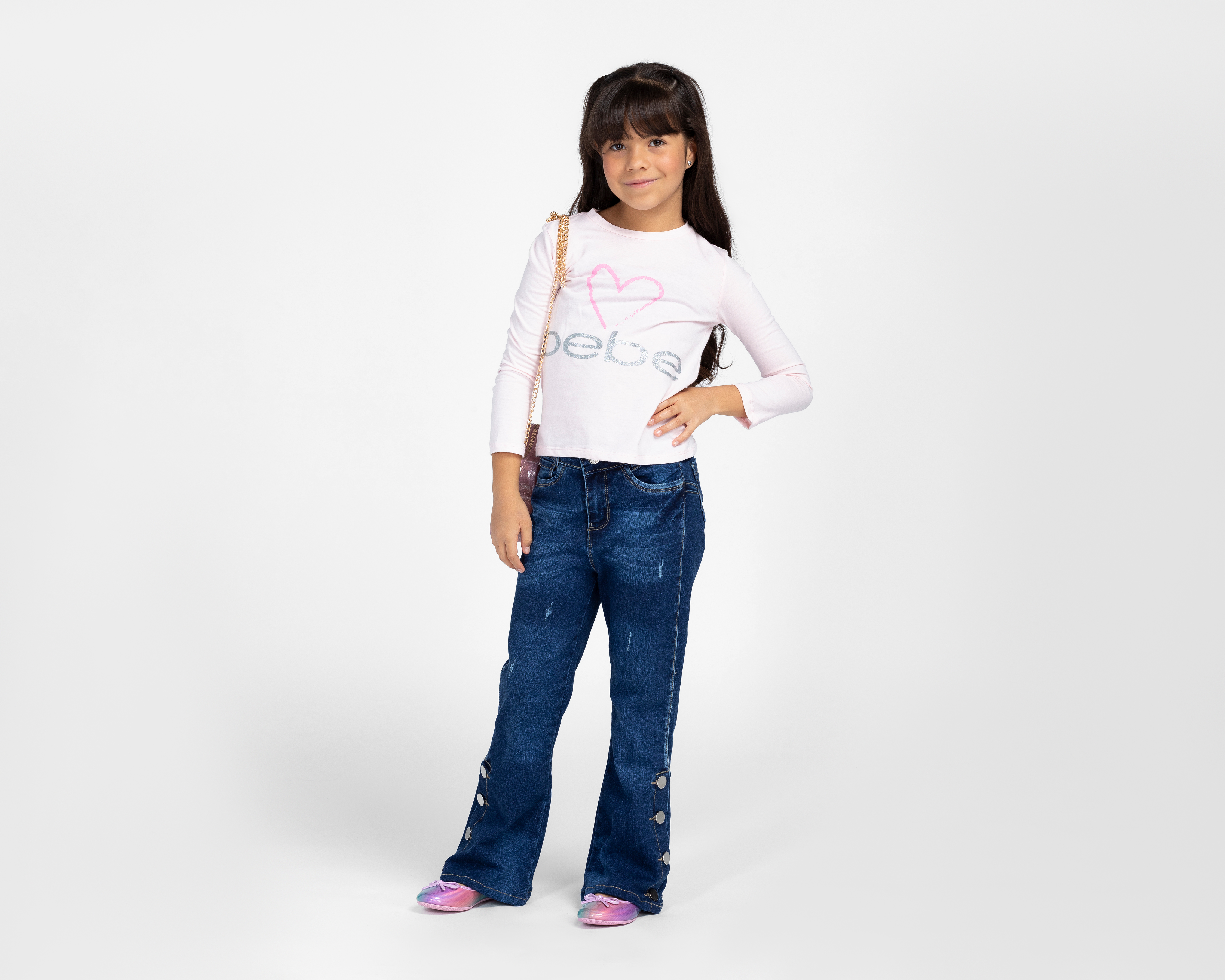 Foto 3 pulgar | Foto 2 | Playera Manga Larga Cuello Redondo Rosa Bebe para Niña