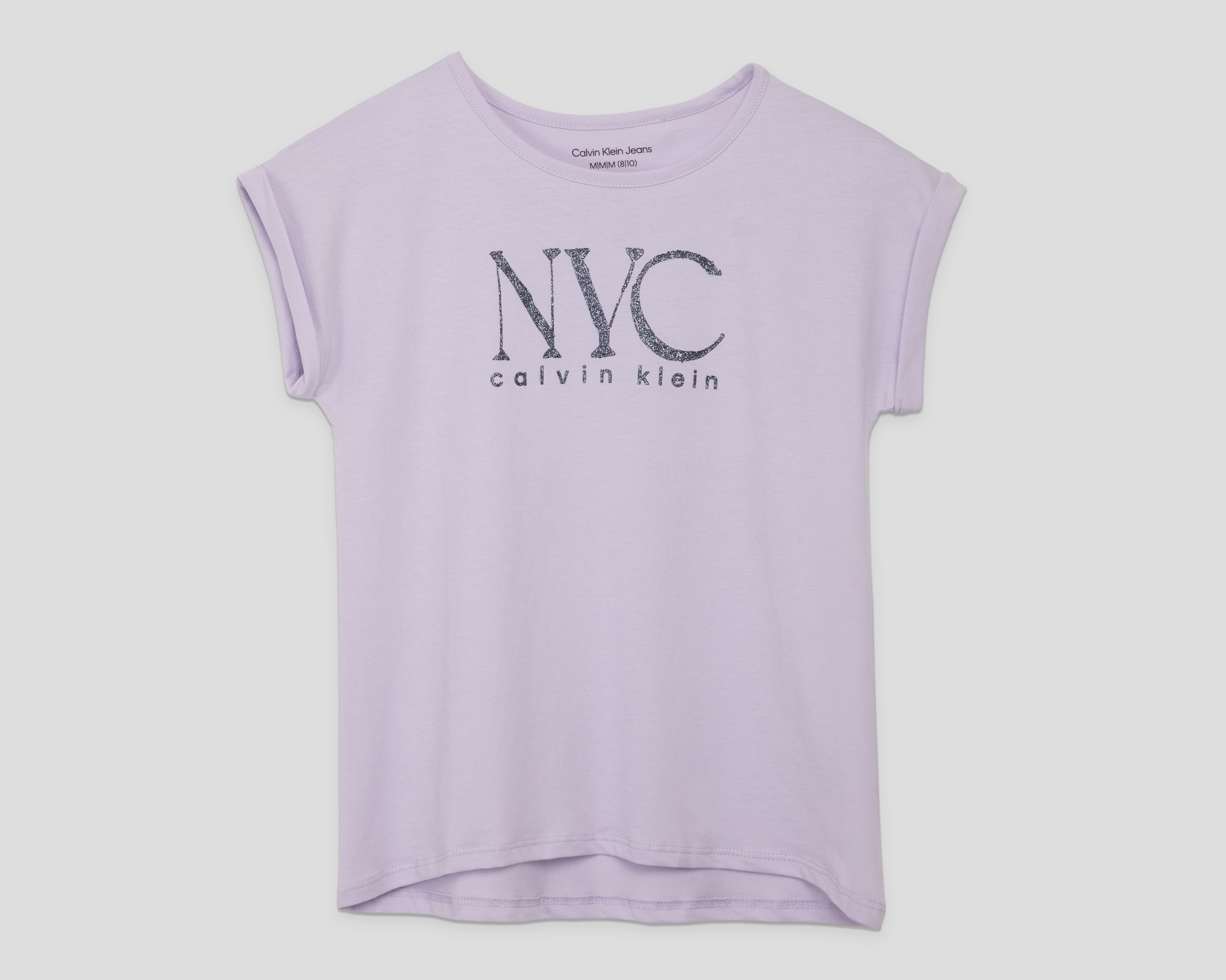 Playera de Cuello Redondo Lila Calvin Klein para Niña