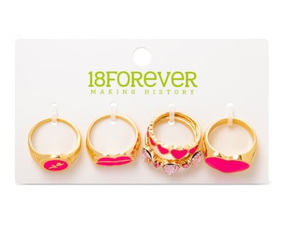 Foto 1 | Foto 1 | Anillo Dorado de Plástico 18 Forever 5 Piezas