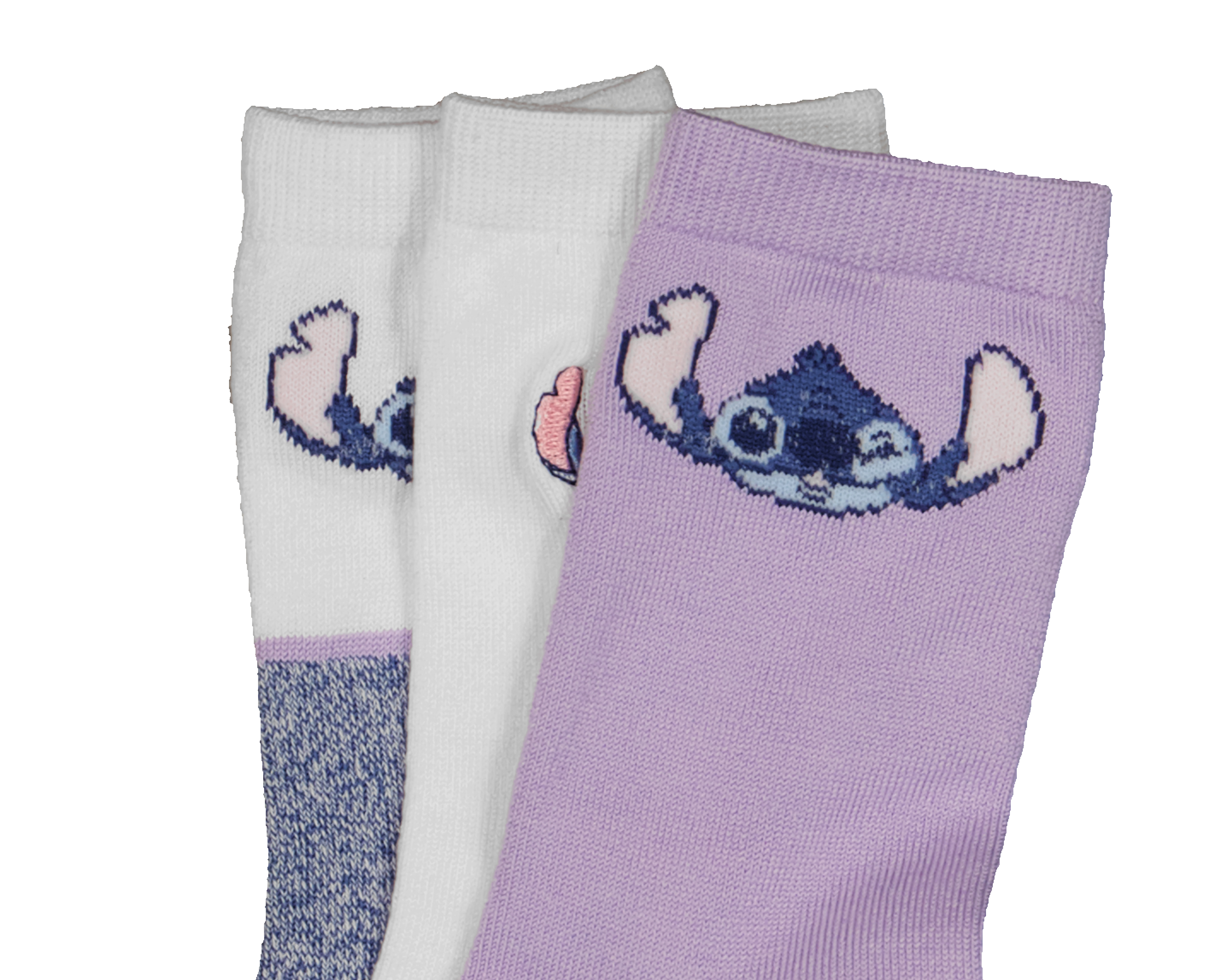 Foto 2 | Foto 2 | Calcetas Largas Disney Stitch para Niña 3 Pares