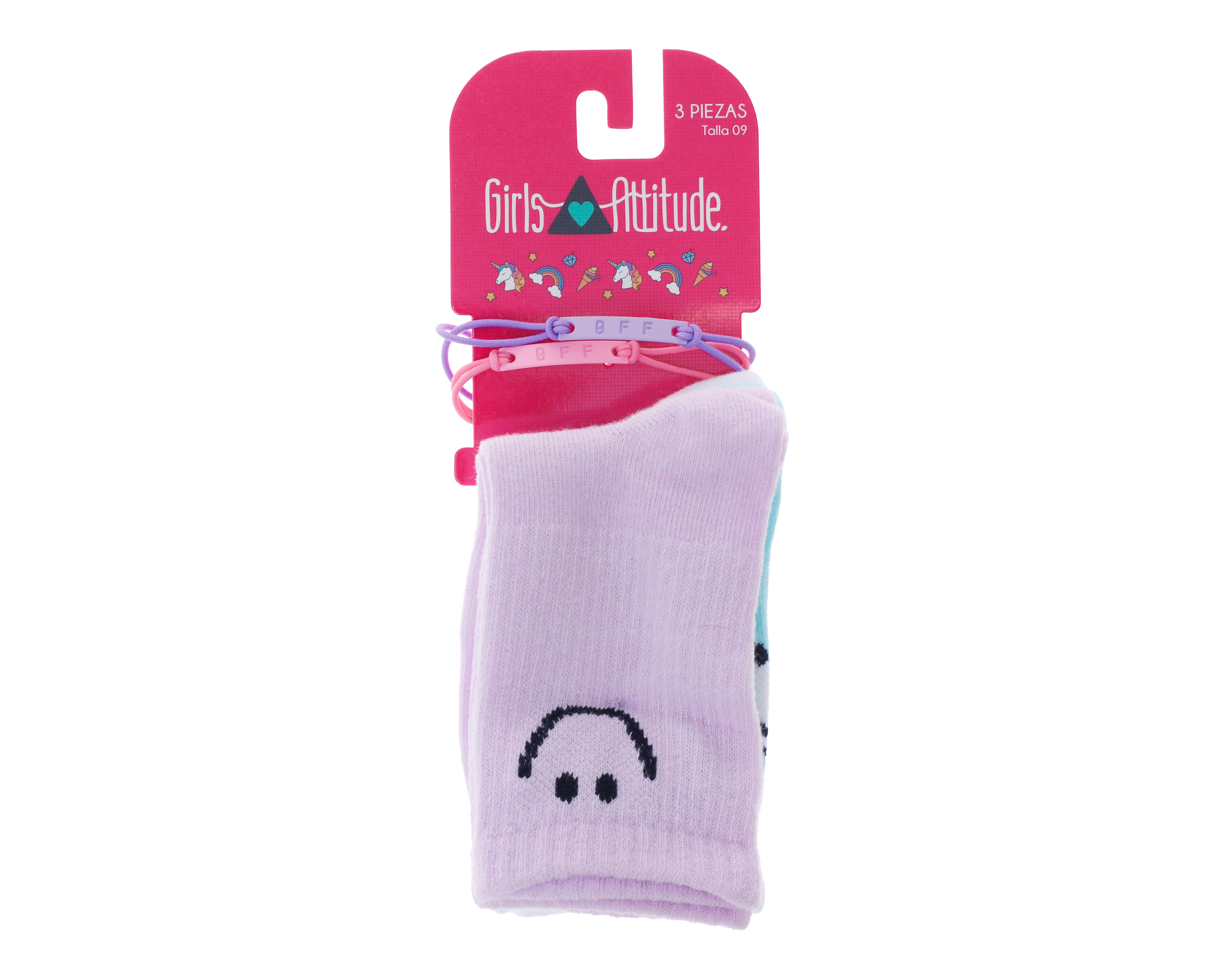 Foto 5 pulgar | Foto 4 | Calcetas Girls Attitude para Niña 3 Pares