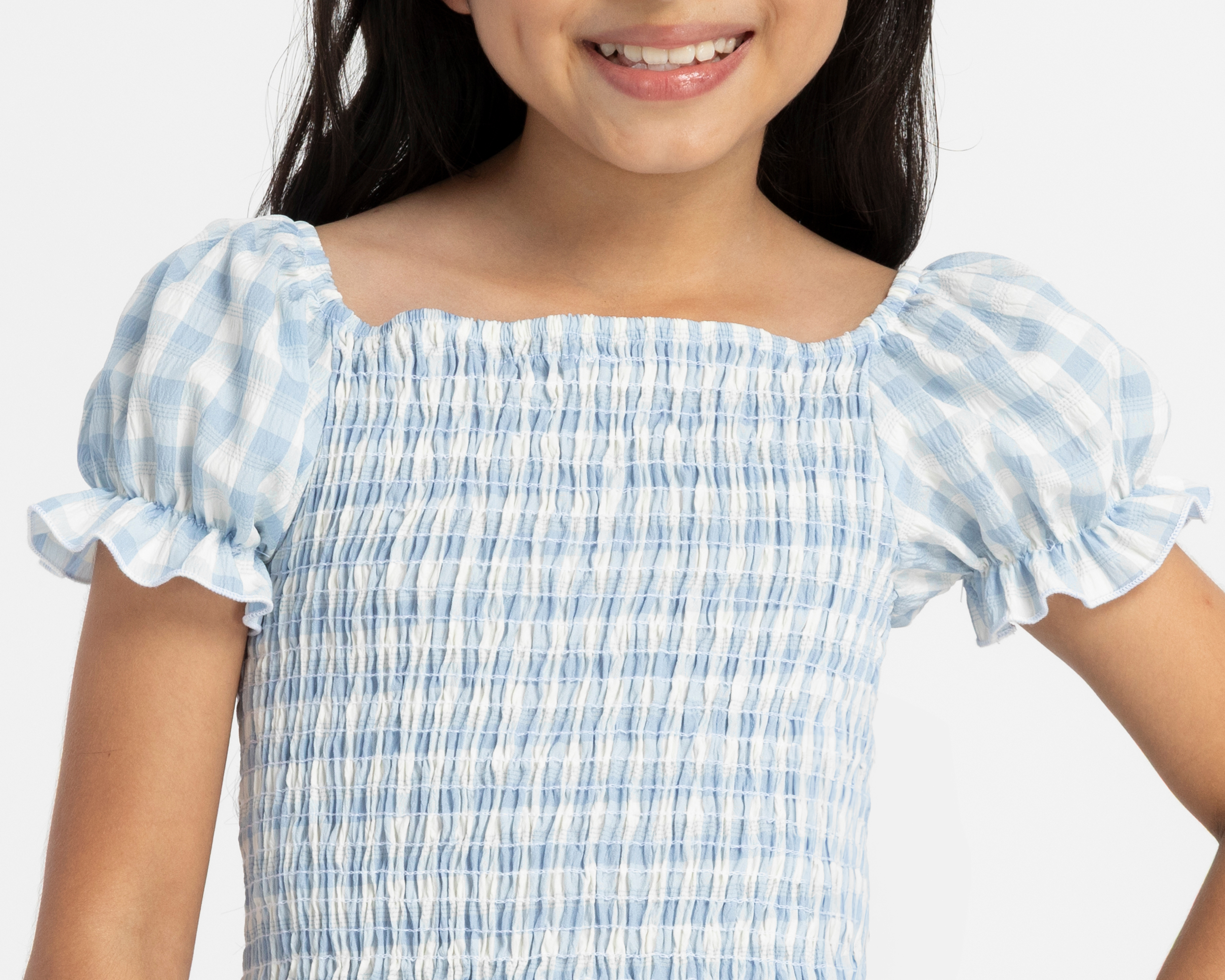 Foto 4 | Foto 4 | Blusa de Cuello Cuadrado Azul 18 Forever para Niña