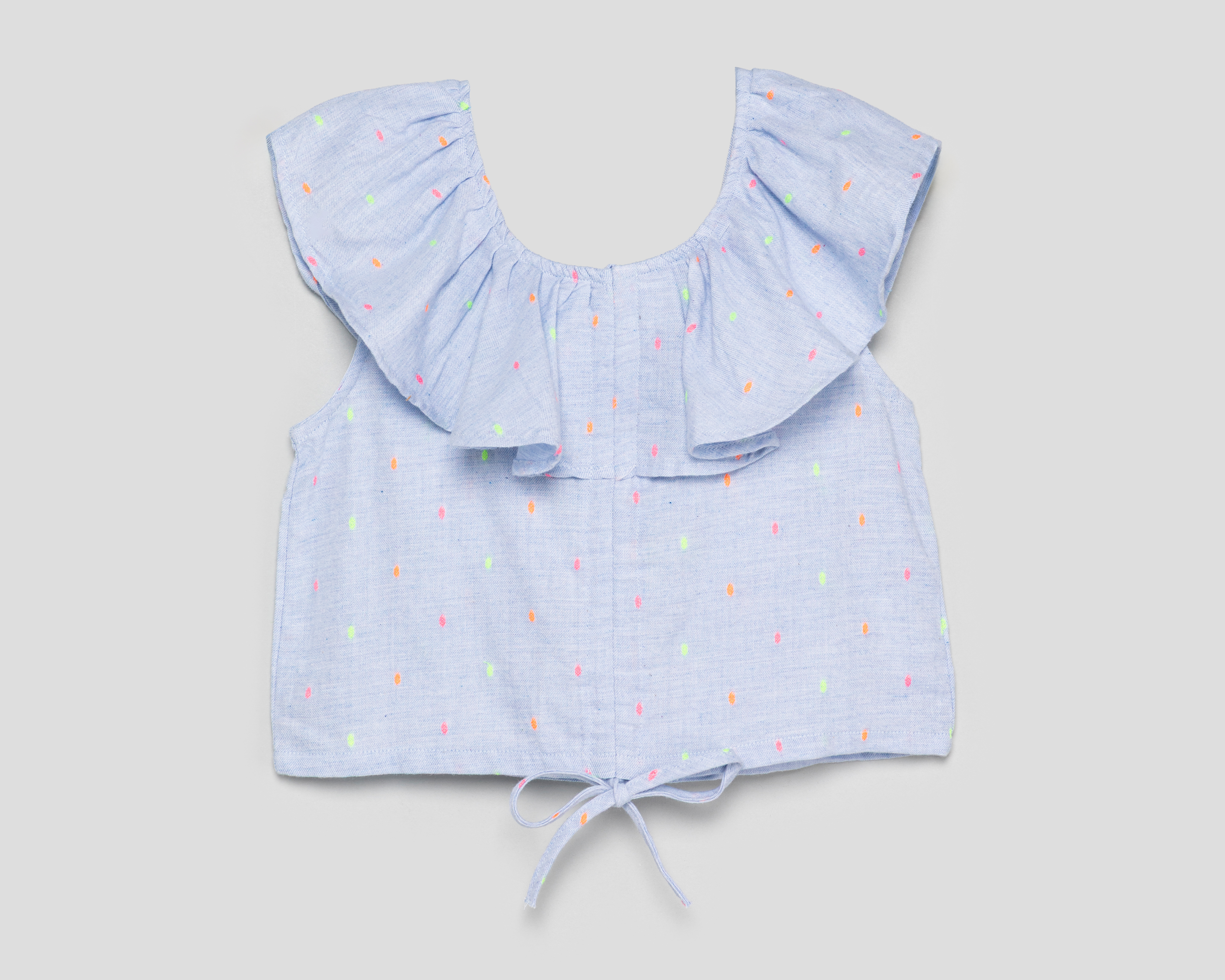 Blusa de Cuello Redondo Azul Refill para Niña
