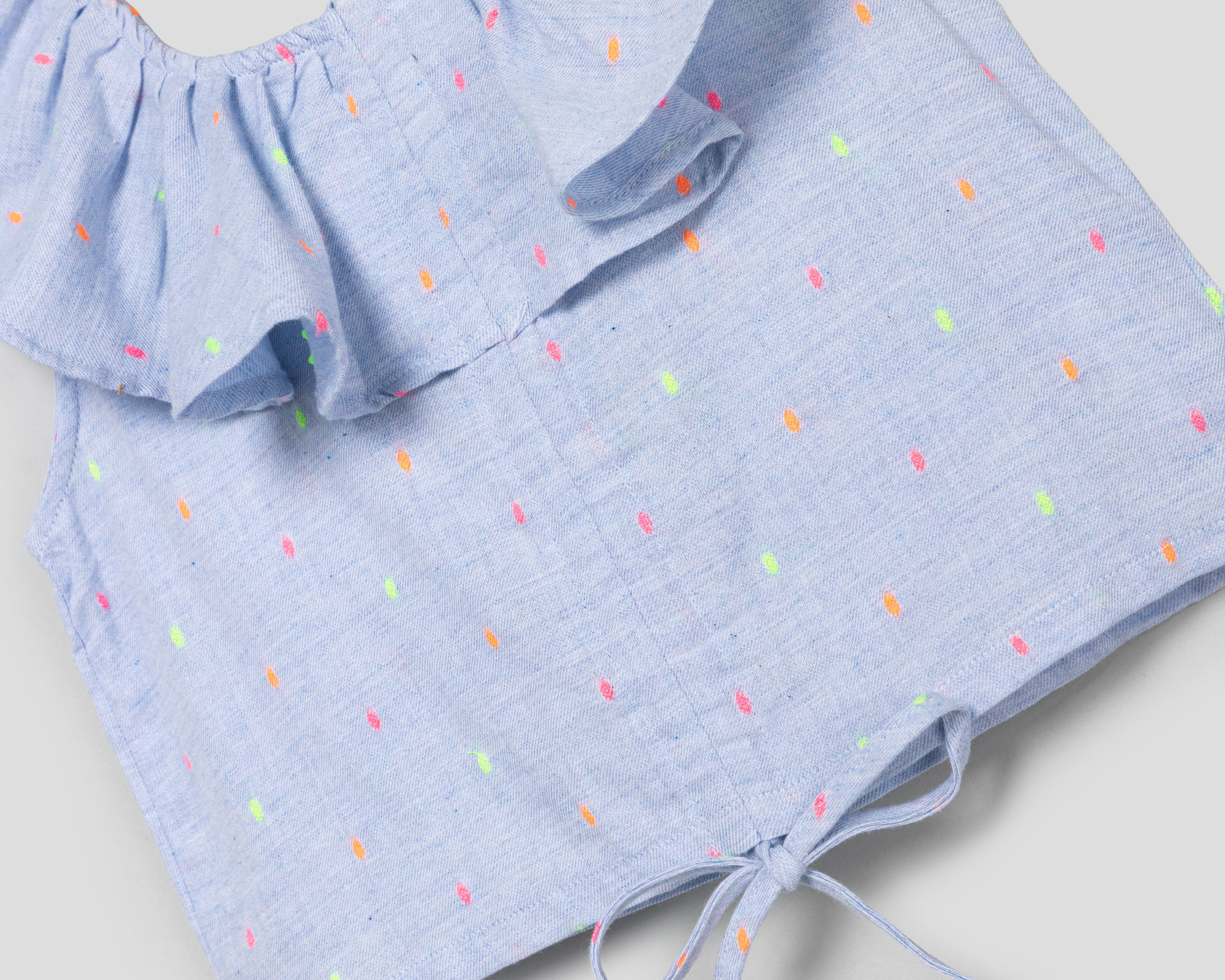 Foto 4 pulgar | Foto 3 | Blusa de Cuello Redondo Azul Refill para Niña