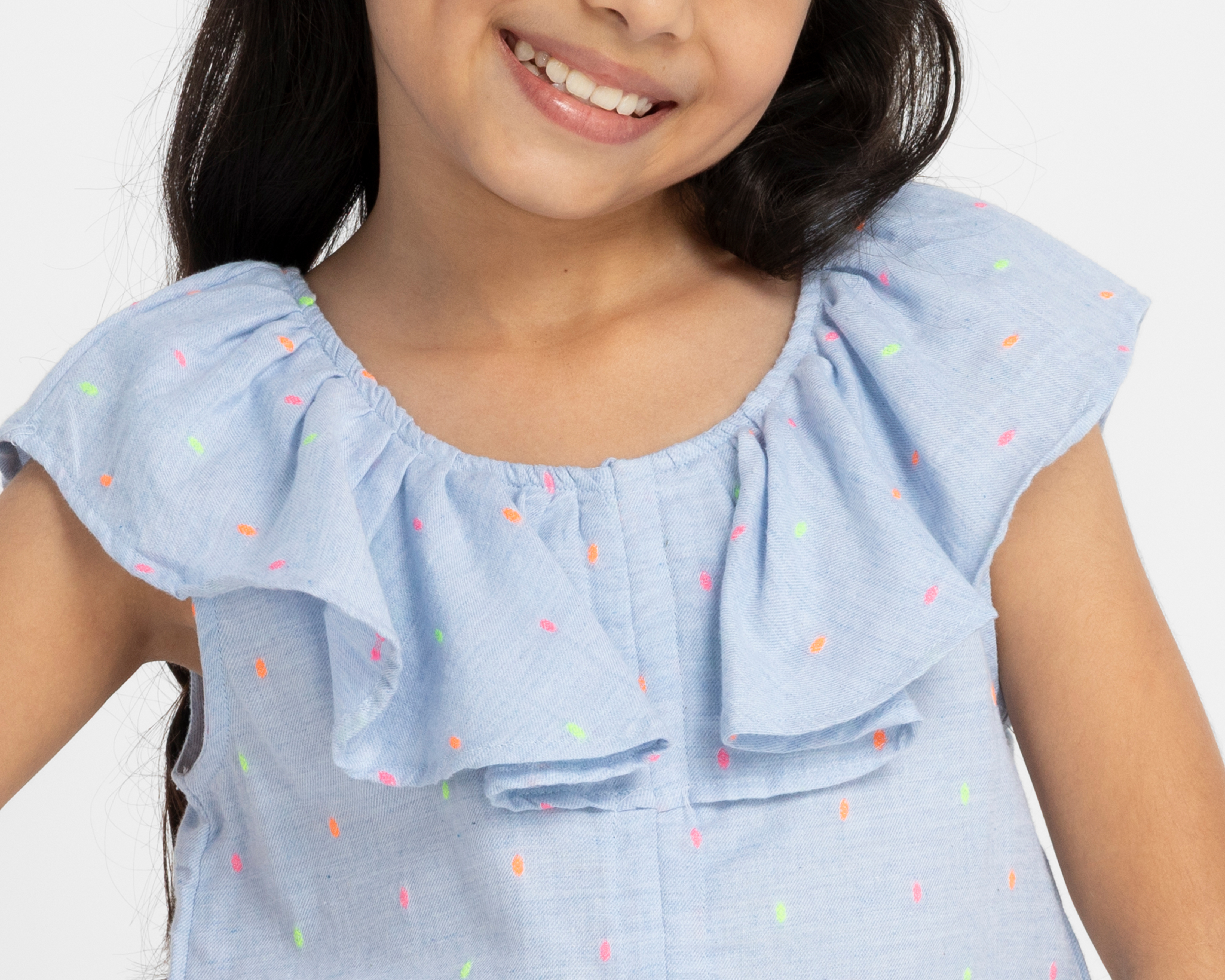 Foto 4 | Foto 4 | Blusa de Cuello Redondo Azul Refill para Niña