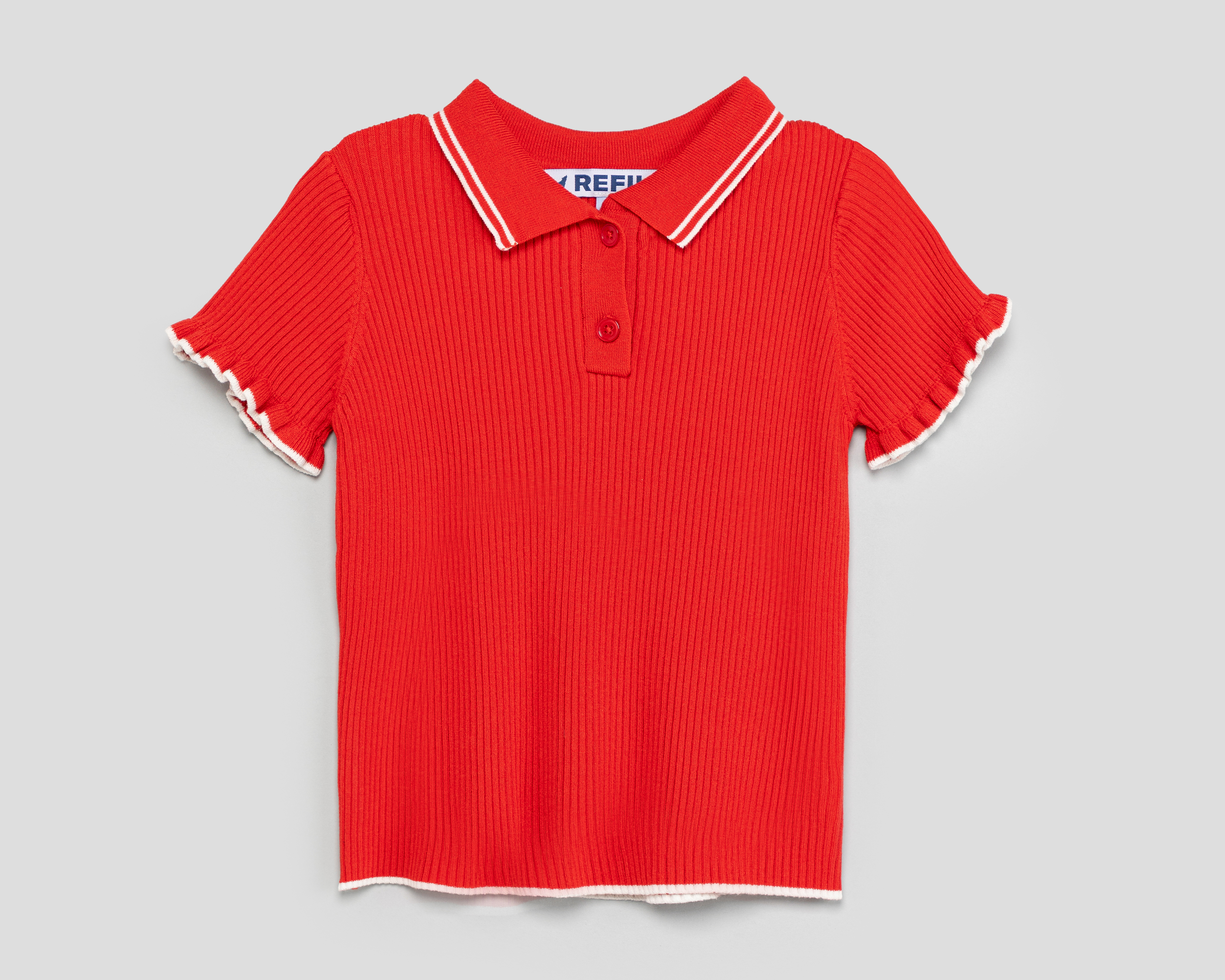 Foto 2 pulgar | Foto 1 | Playera Polo Refill Roja para Niña