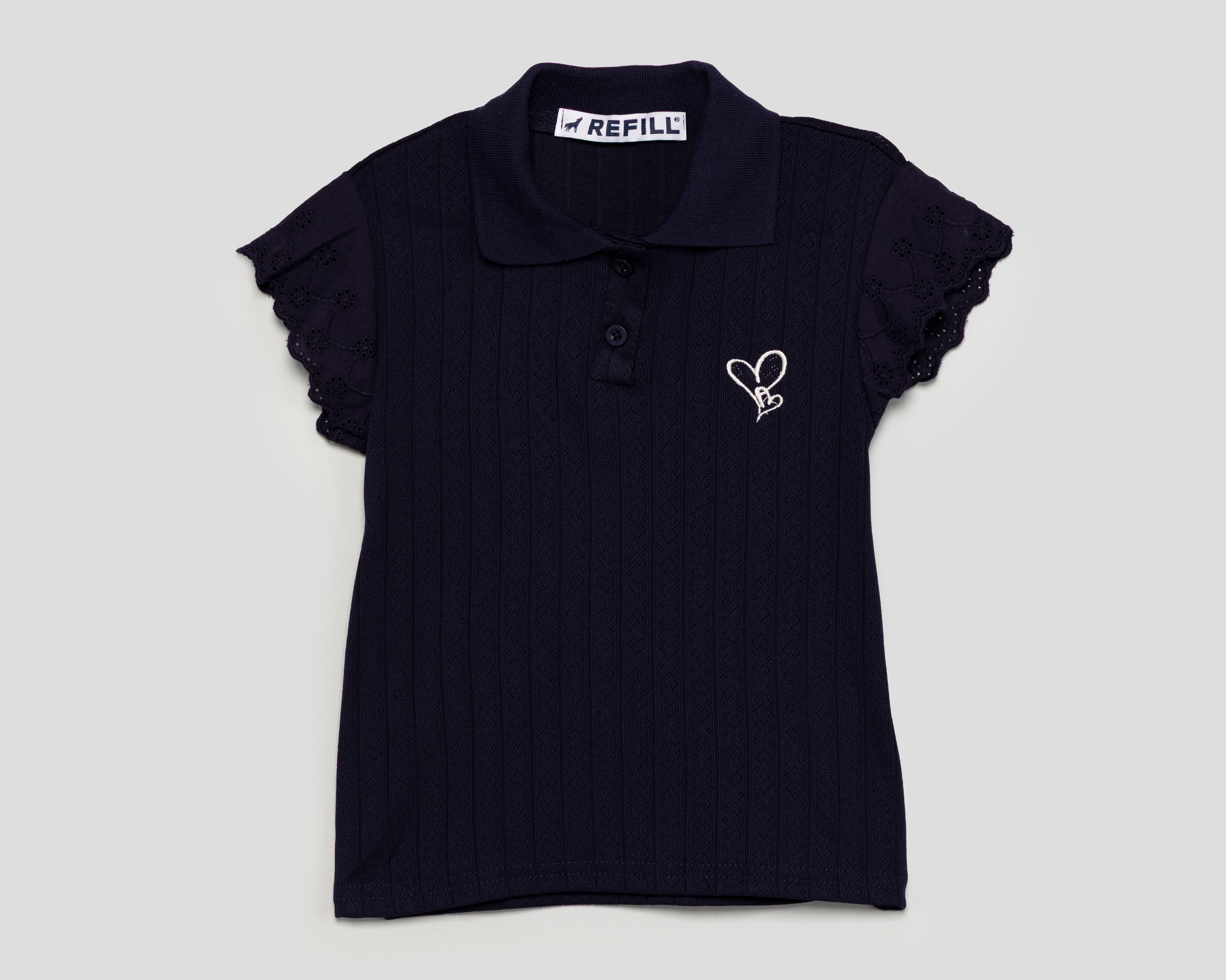 Playera Polo Refill Azul para Niña