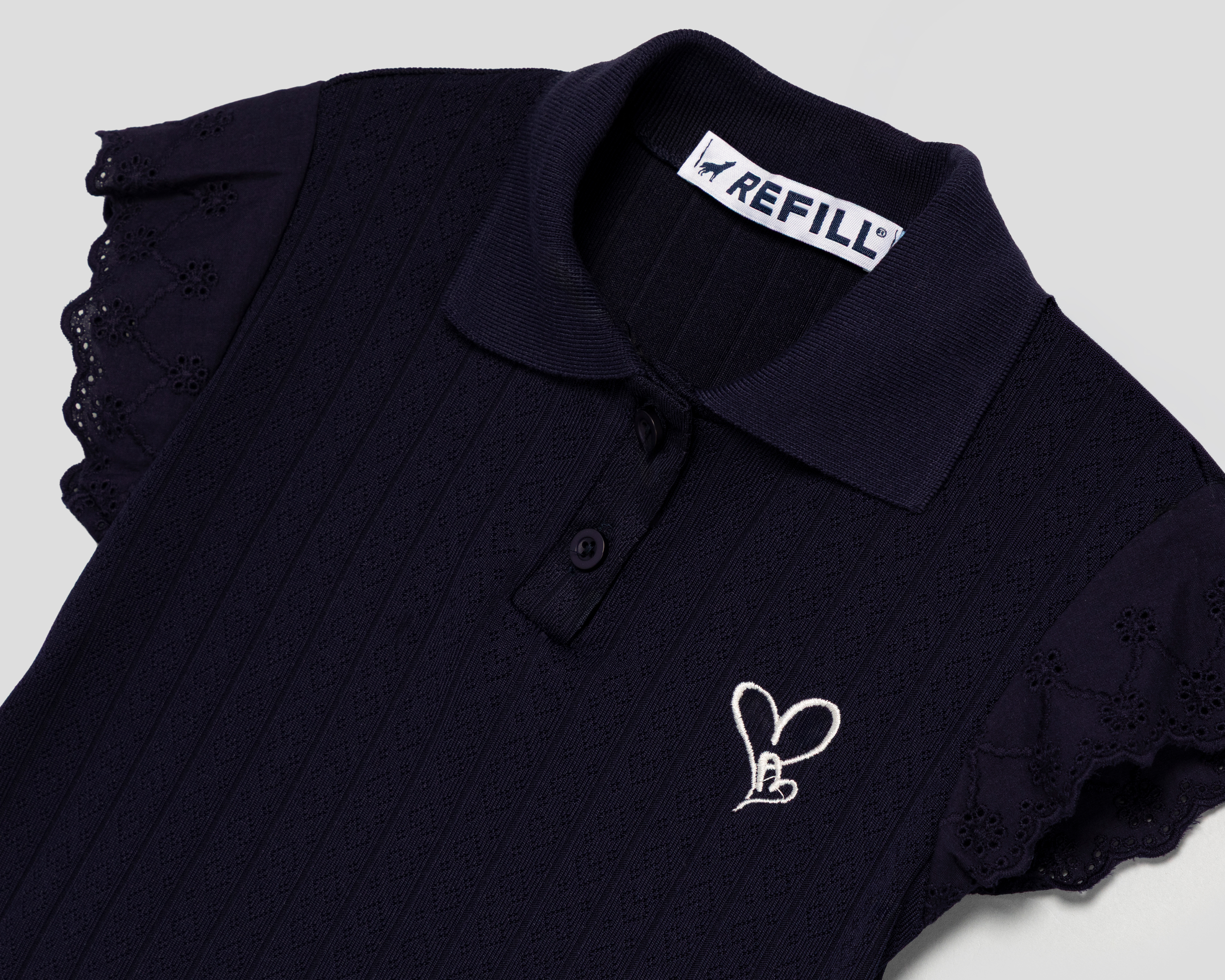 Foto 3 | Foto 3 | Playera Polo Refill Azul para Niña