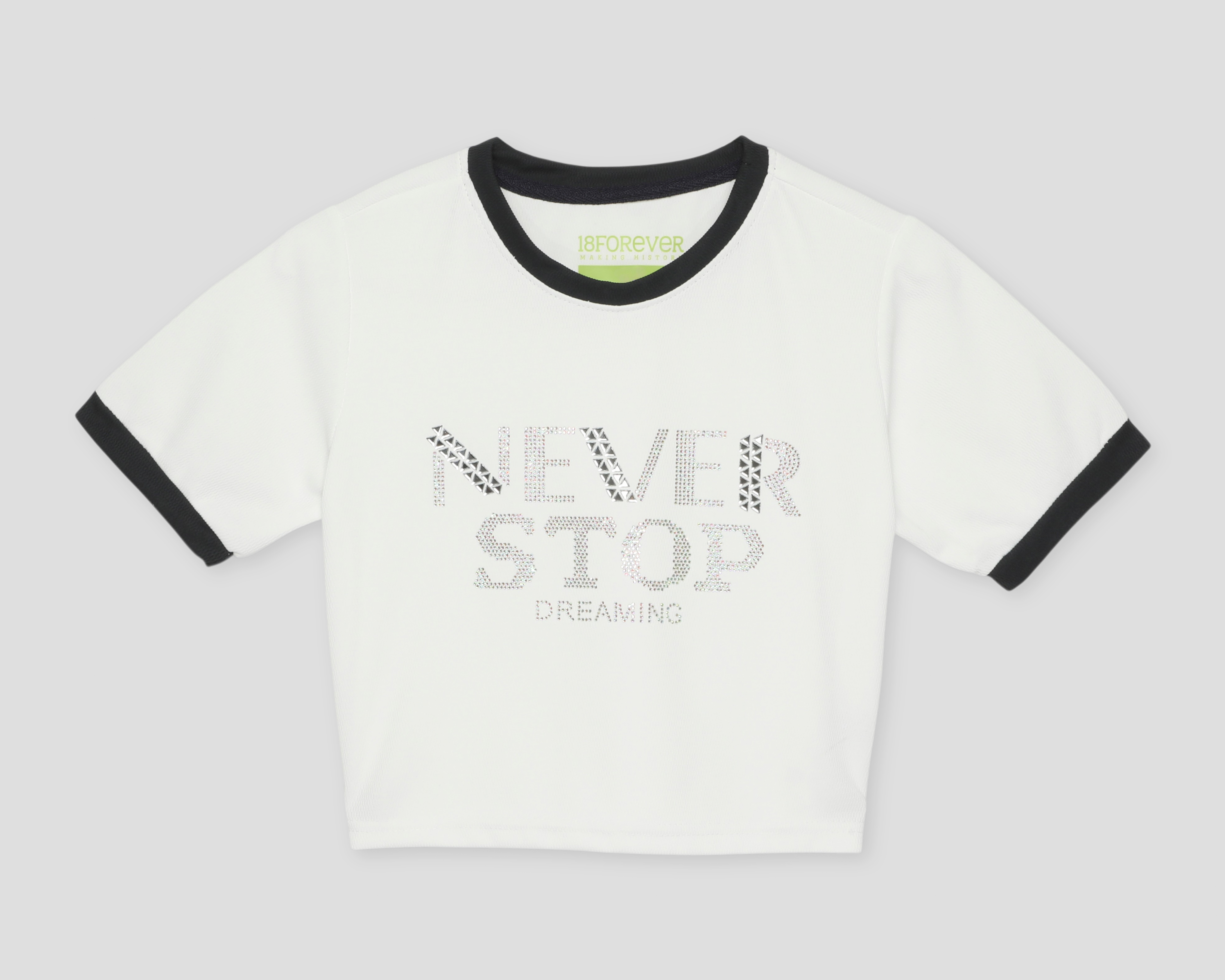 Playera de Cuello Redondo Blanca 18 Forever para Niña