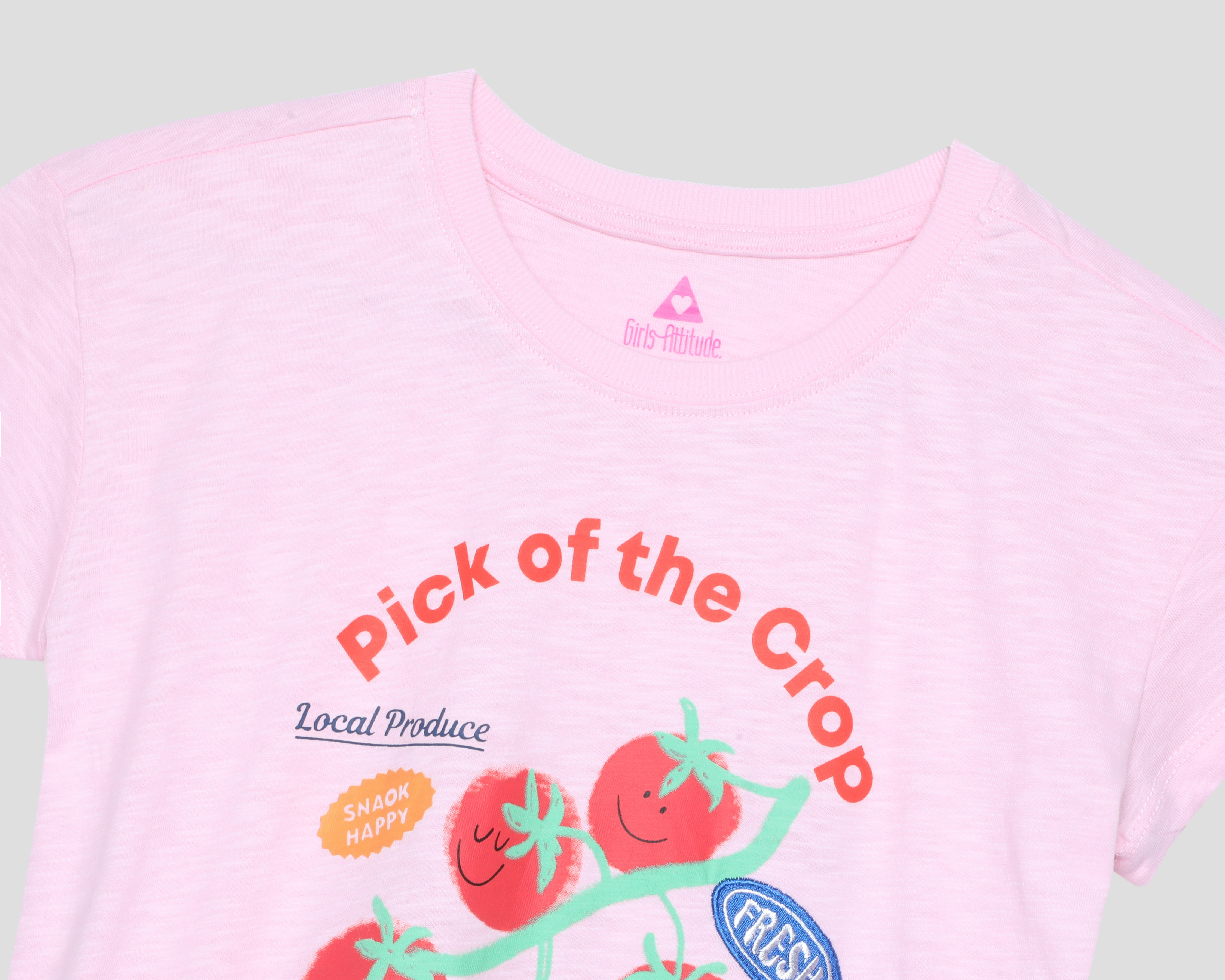 Foto 4 pulgar | Foto 3 | Playera de Cuello Redondo Rosa Girls Attitude para Niña