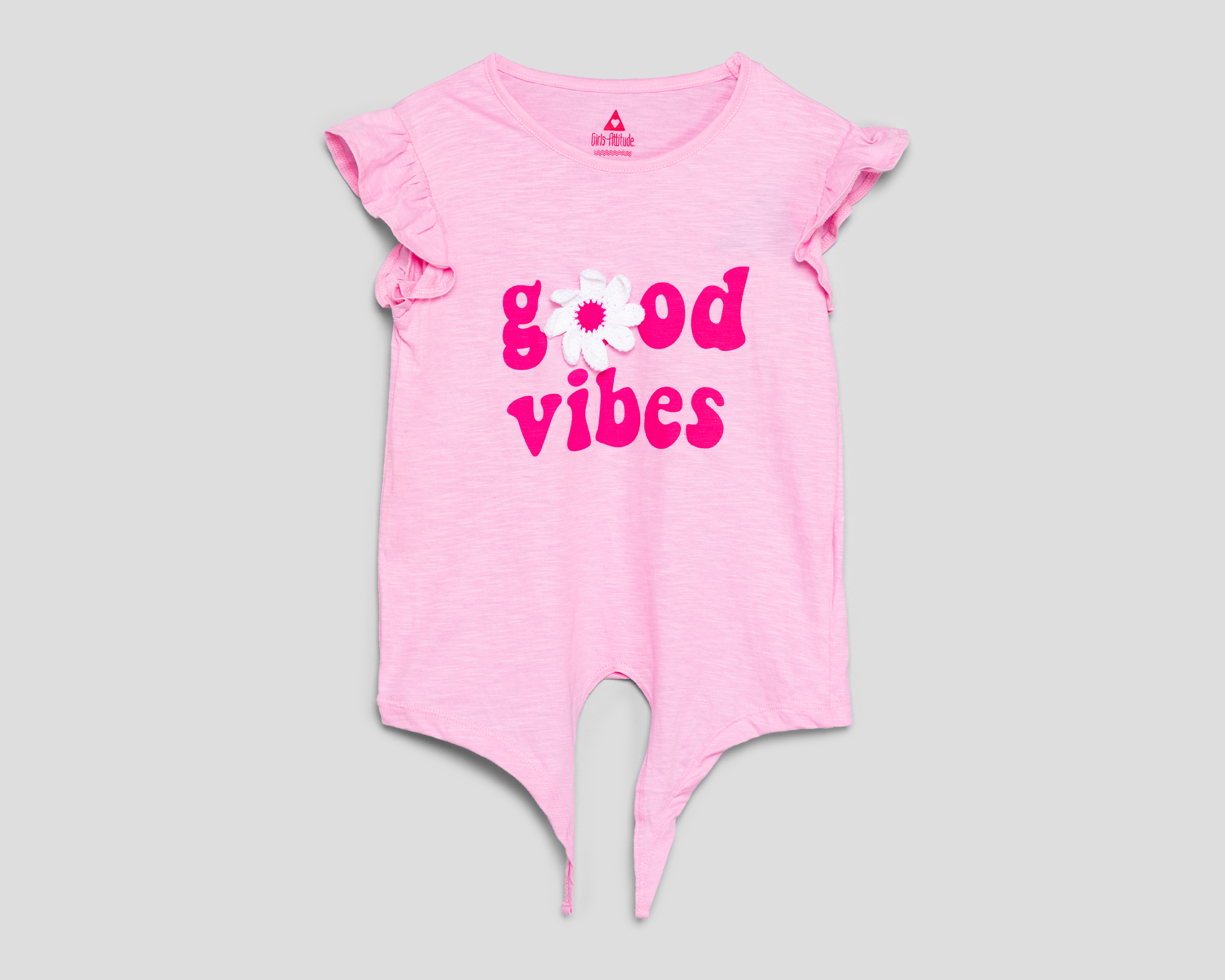 Playera de Cuello Redondo Rosa Girls Attitude para Niña