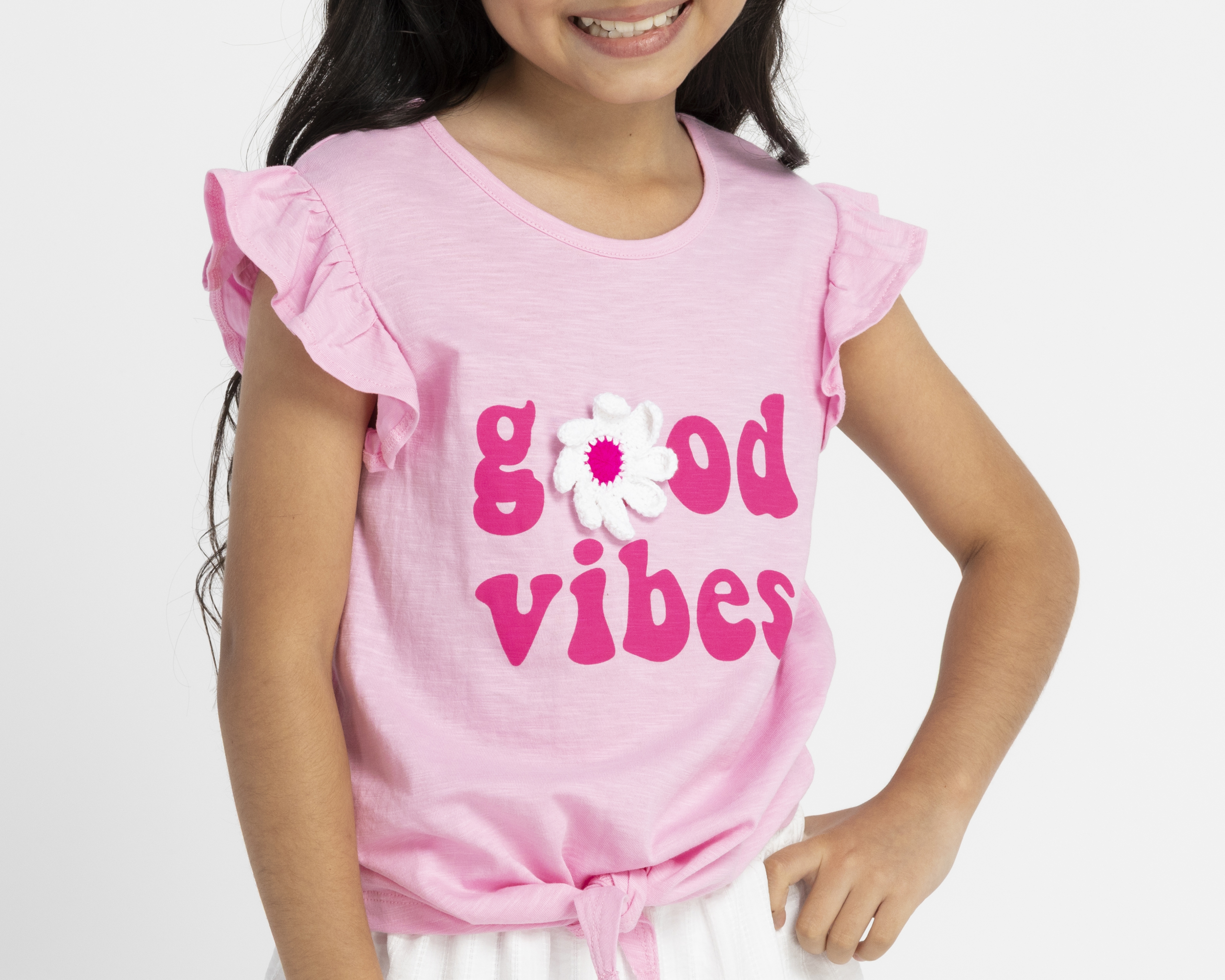 Foto 4 | Foto 4 | Playera de Cuello Redondo Rosa Girls Attitude para Niña