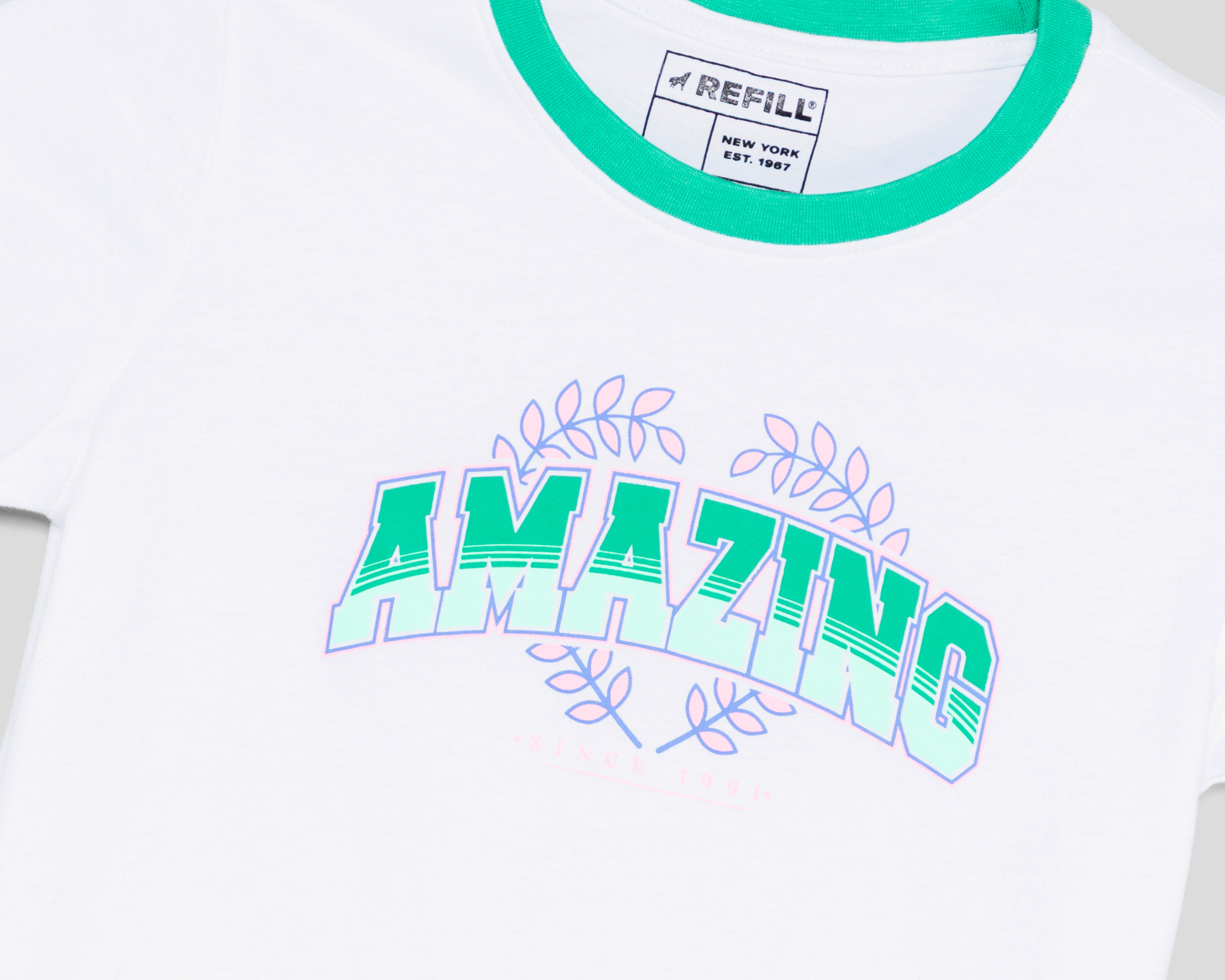 Foto 3 | Foto 3 | Playera de Cuello Redondo Blanca Refill para Niña