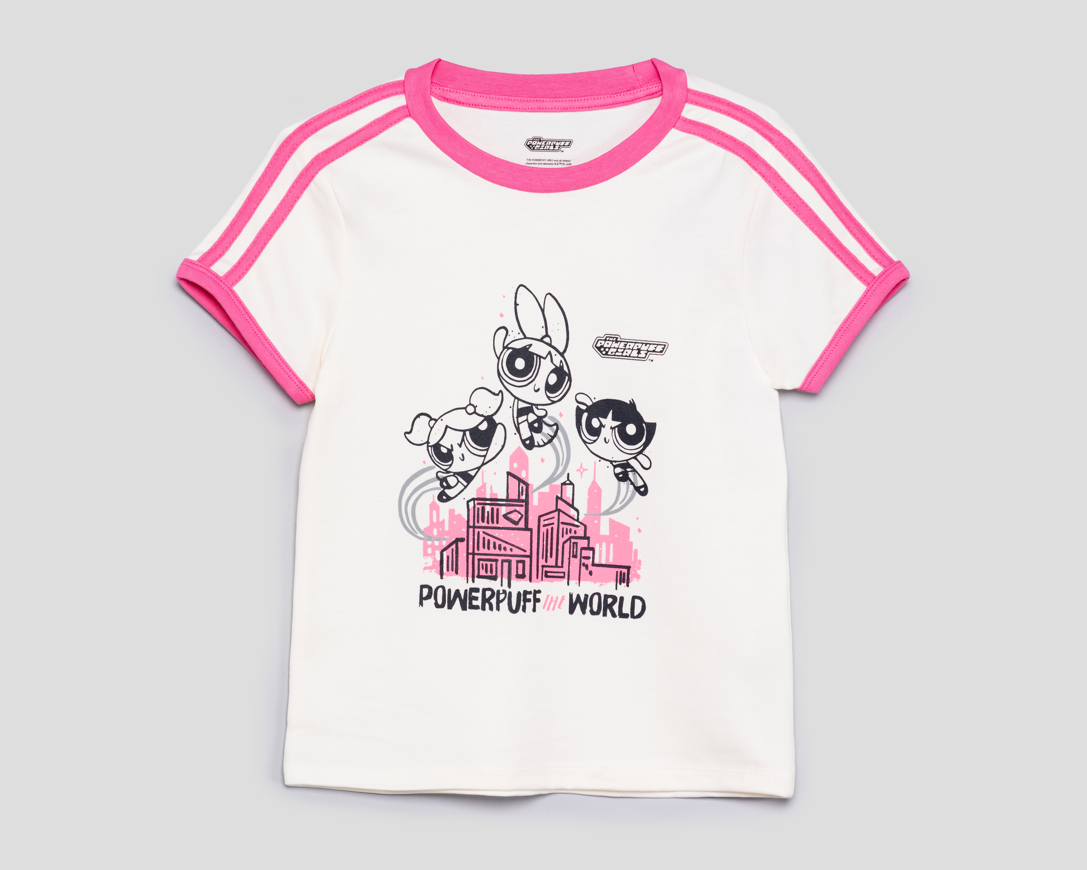 Foto 1 | Foto 1 | Playera de Cuello Redondo Blanco Las Chicas Superpoderosas para Niña