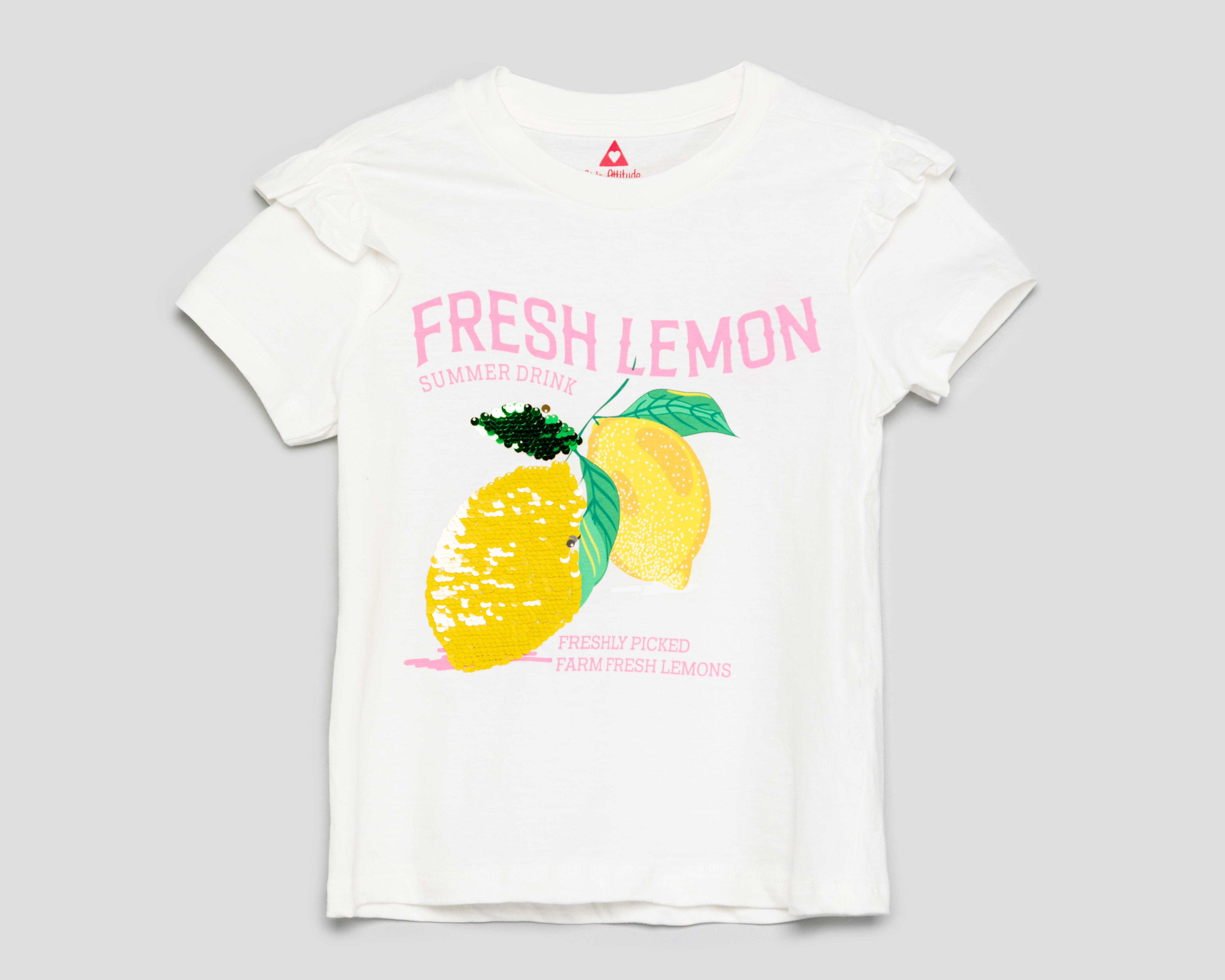 Playera de Cuello Redondo Blanco Girls Attitude para Niña