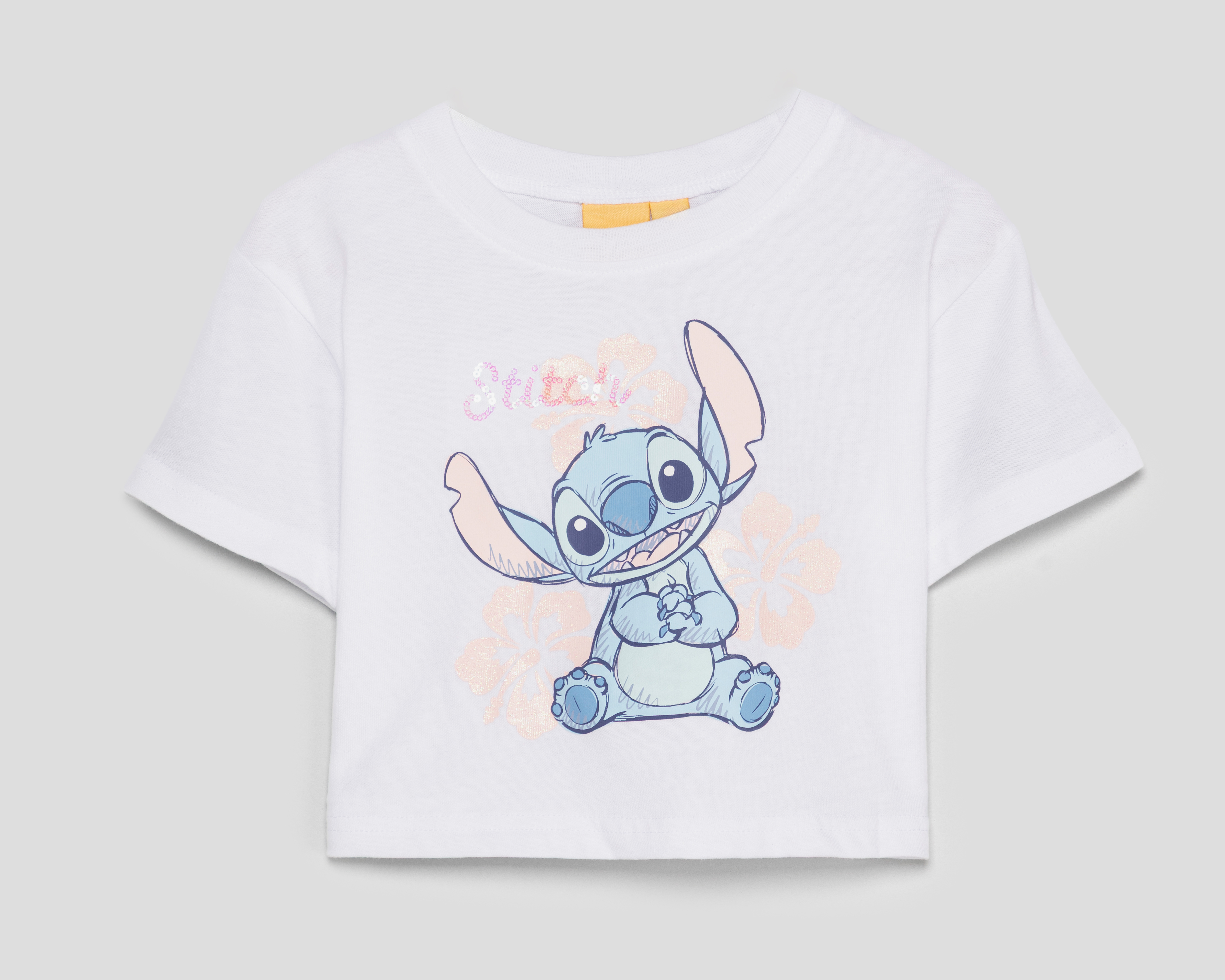 Foto 1 | Foto 1 | Playera de Cuello Redondo Blanca Disney Lilo & Stitch para Niña