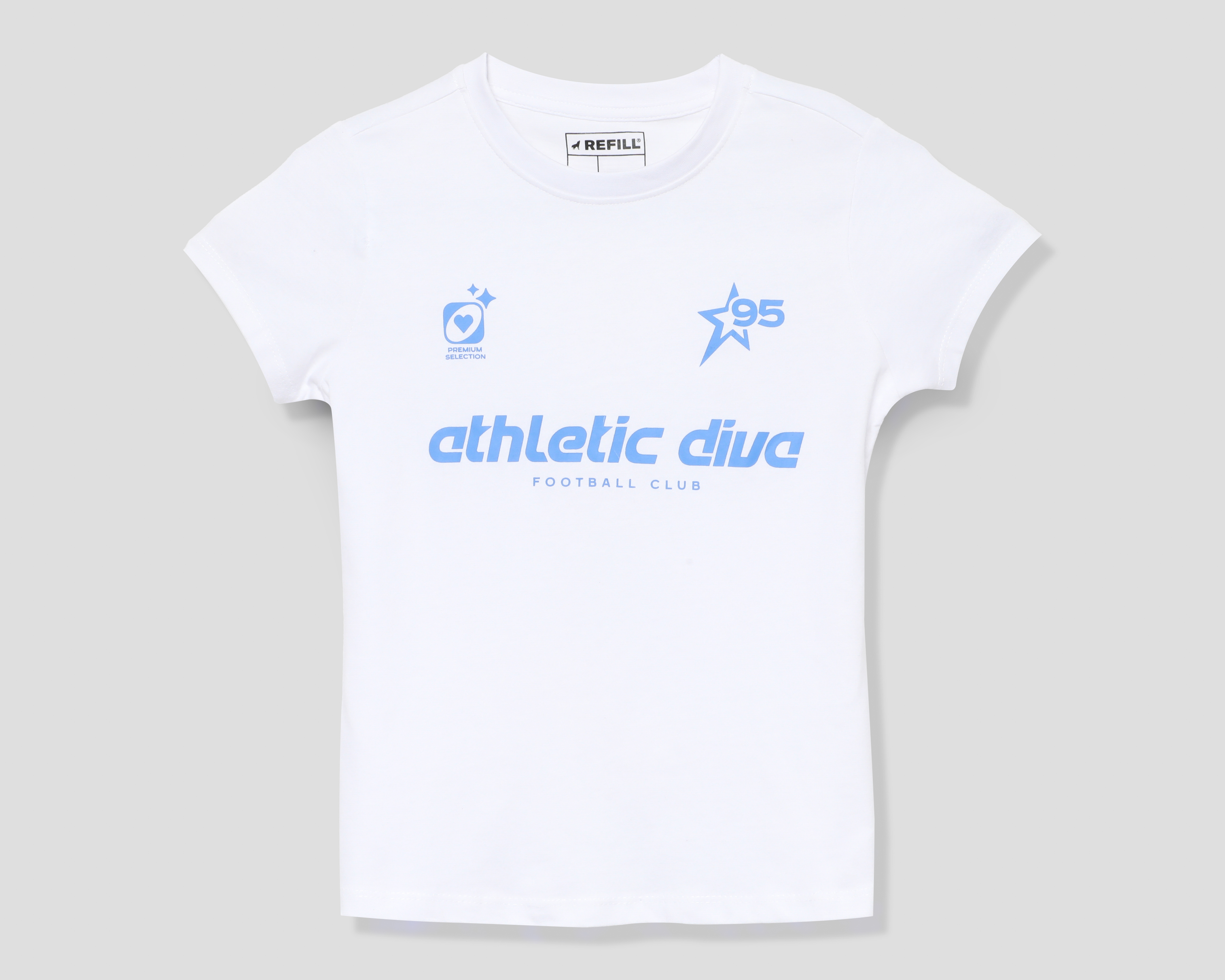 Foto 2 pulgar | Foto 1 | Playera de Cuello Redondo Blanca Refill para Niña