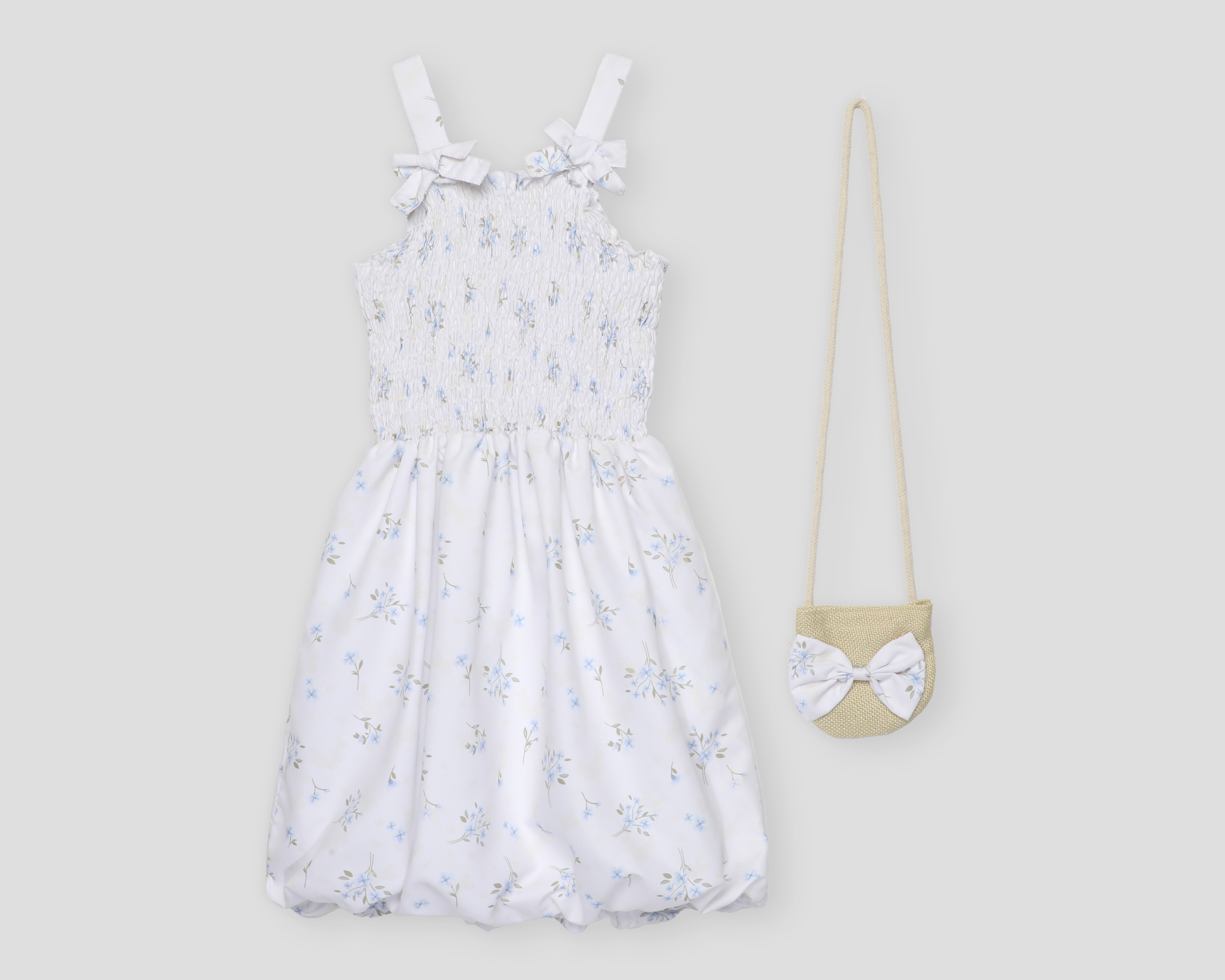 Vestido Blanco Refill para Niña con Bolsa