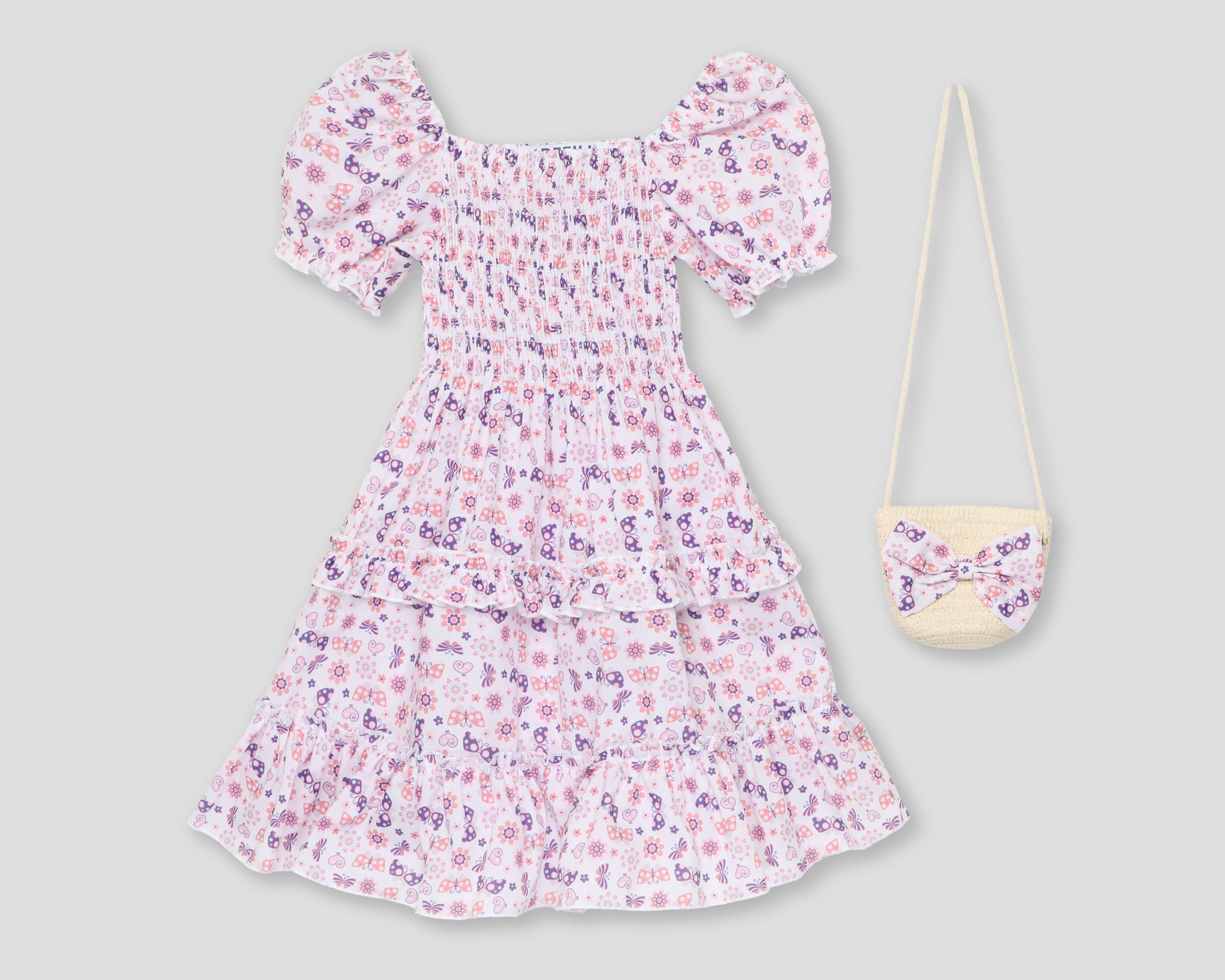 Vestido Rosa Refill para Niña con Bolsa